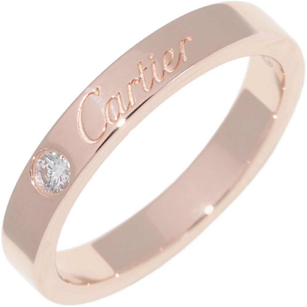Cartier Cartier Cartier C de Cartier Engraved Au750 Pink Gold Diamond Ring Size 49 Precious Metal Ring B40864 DUTY FREE for USA Size ONE SIZE - 1 Thumbnail