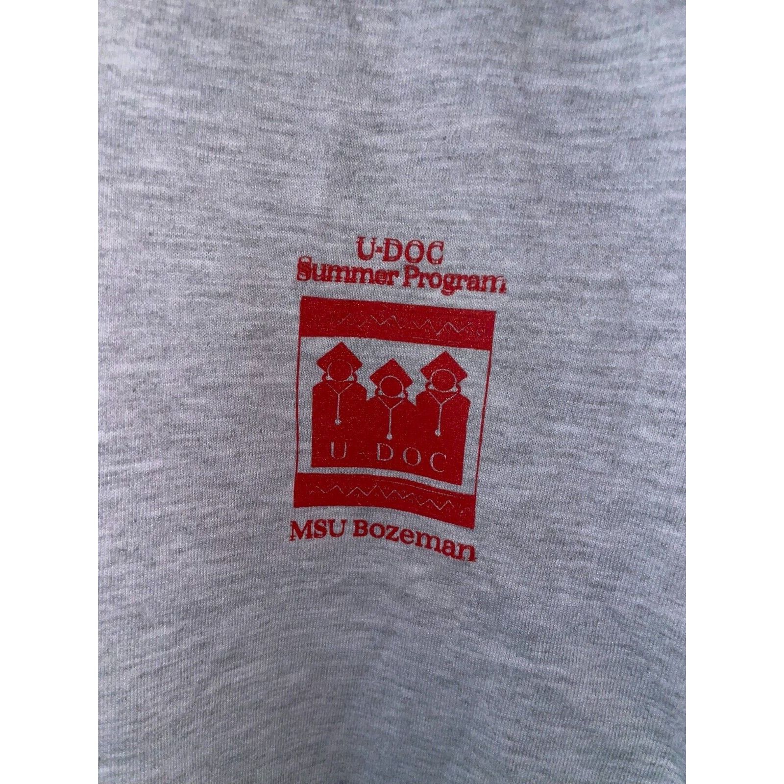 Jerzees Vintage MSU Shirt U-Doc Summer Program Bozeman Tee Gray 90s Size US M / EU 48-50 / 2 - 3 Thumbnail