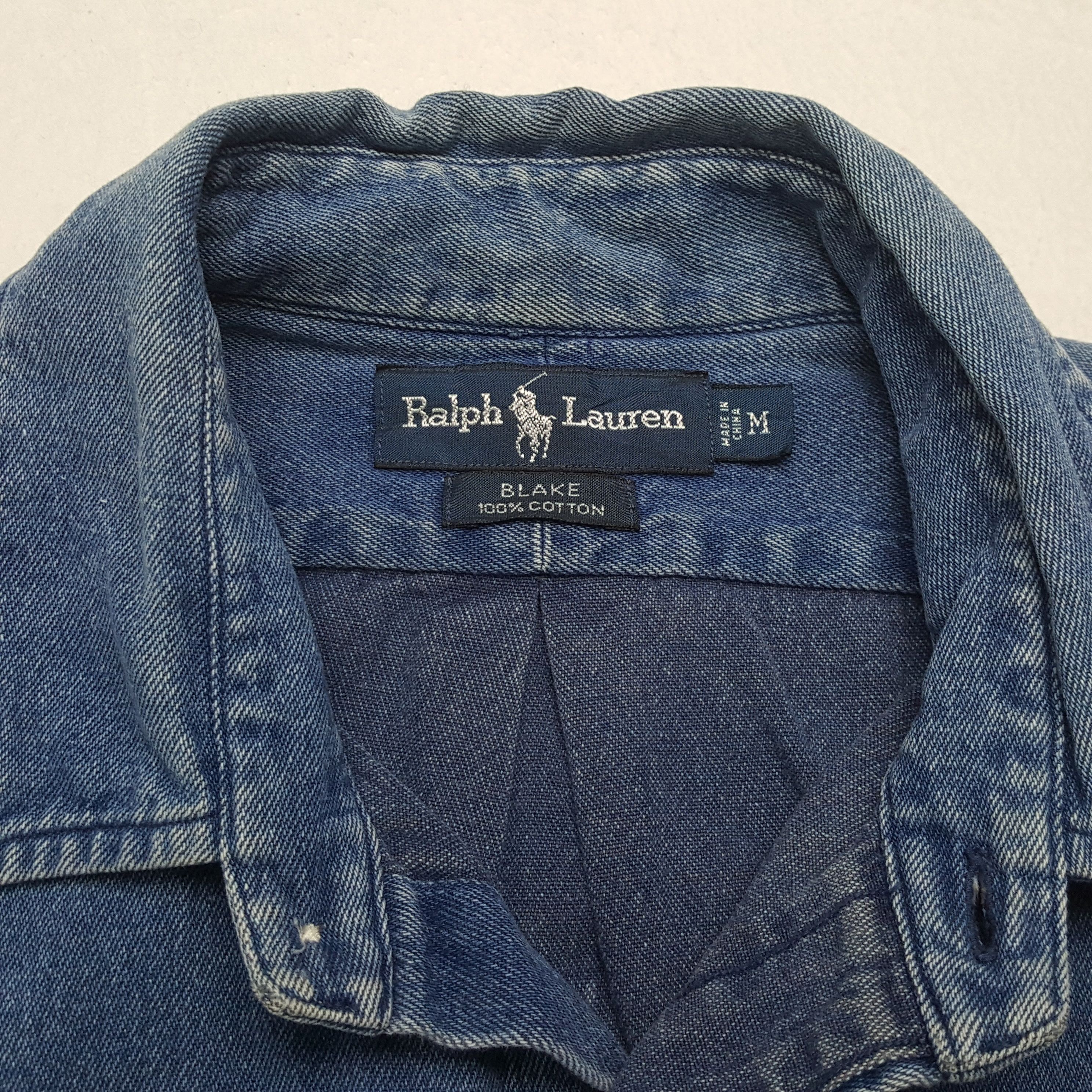 Ralph Lauren × Vintage RALPH LAUREN Small Logo Design Fashion Style Denim Shirt Size US M / EU 48-50 / 2 - 7 Thumbnail