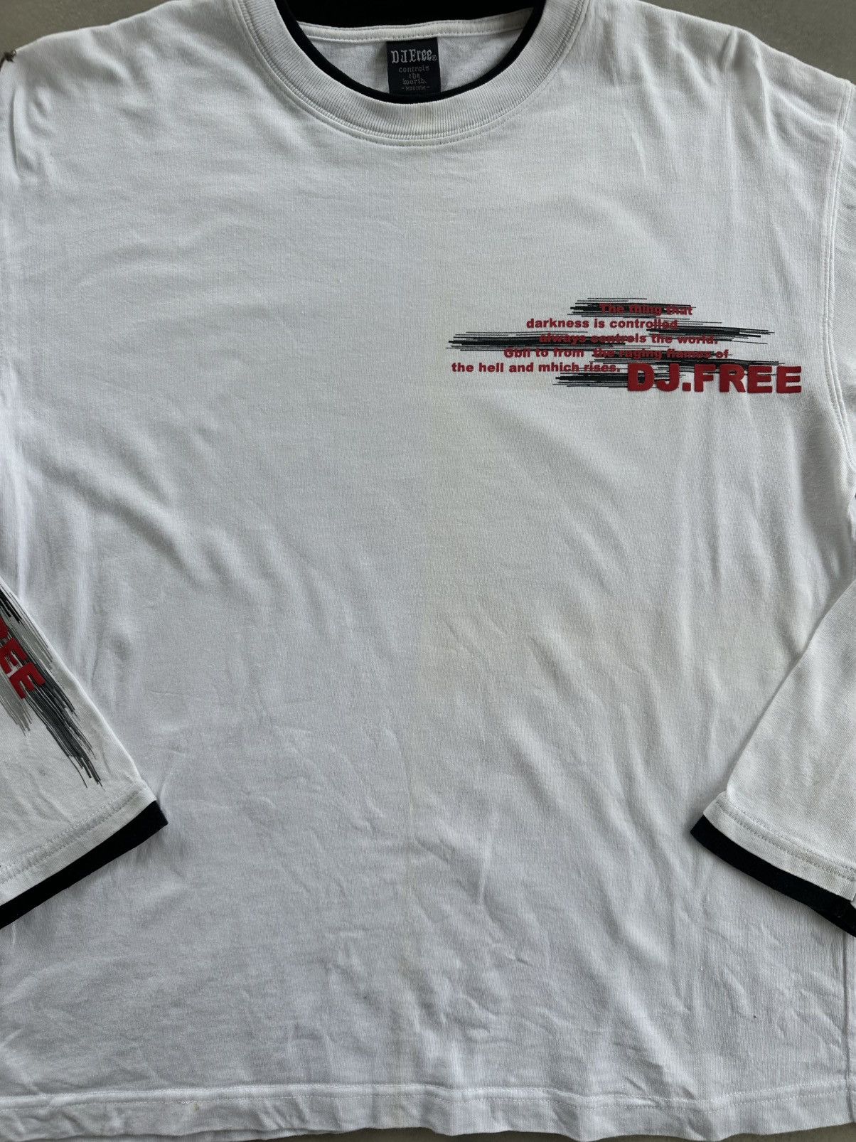 Japanese Brand × Vintage VINTAGE DJ.FREE DOUBLE LAYER NECK AND CUFF LS TEE Size US L / EU 52-54 / 3 - 4 Thumbnail