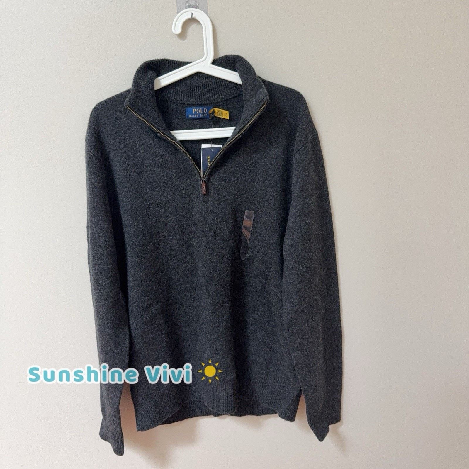 Polo Ralph Lauren NWT Polo Ralph Lauren Men Wool Quarter Zip Sweater Grey L Size US L / EU 52-54 / 3 - 2 Thumbnail