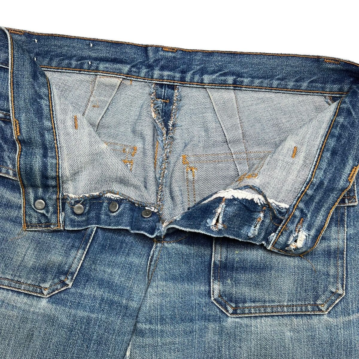 Levi's × Vintage Vtg 70s Levi’s Button Fly Bellbottom Flare Big E Bush Pants Size 29" - 5 Thumbnail