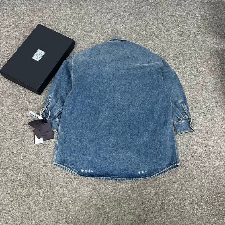 Prada Prada Size 36 Triangle silhouette denim shirt jacket size Size US S / EU 44-46 / 1 - 2 Thumbnail