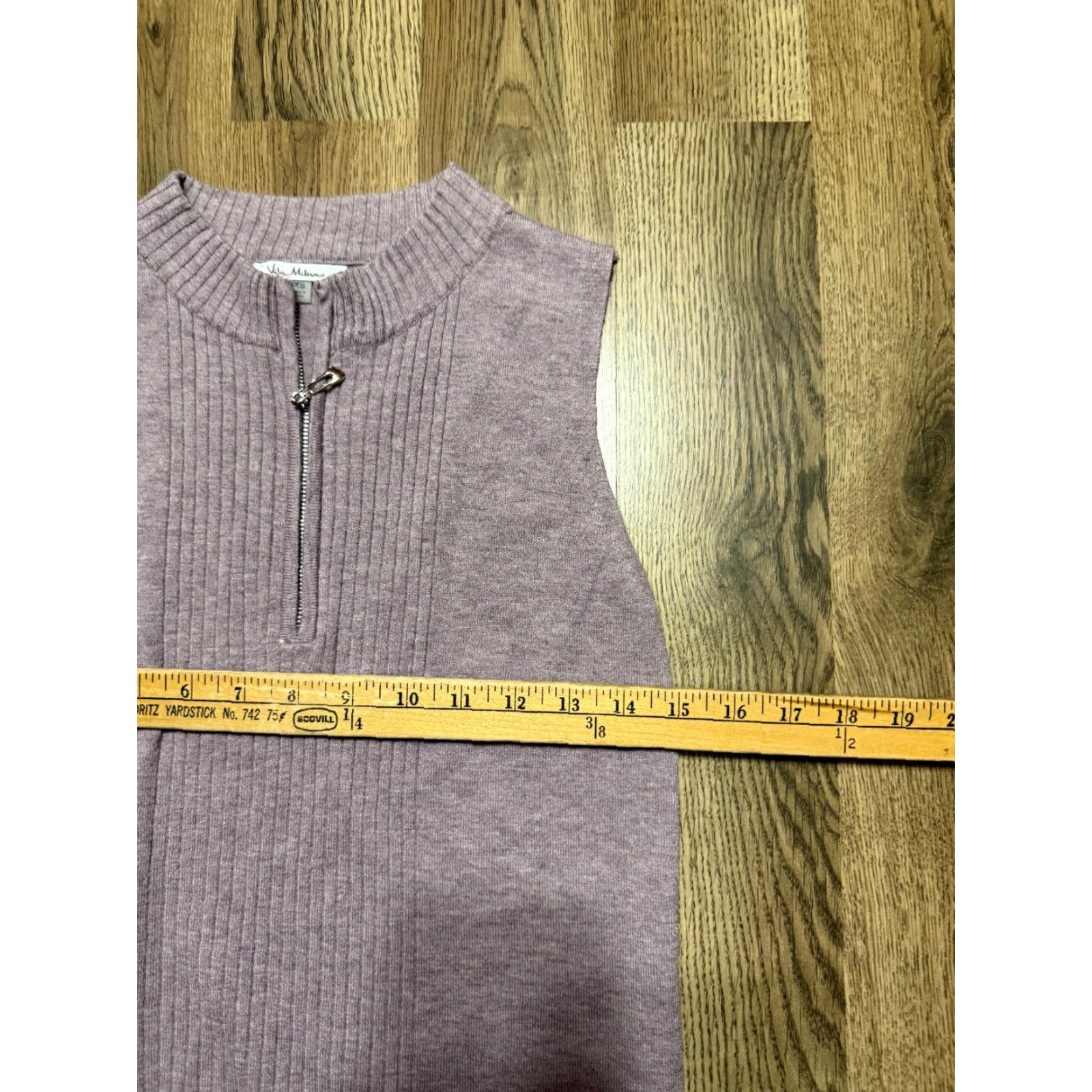 Vintage Vila Milano Sweater Women's XS Purple 1/4 Zip Vest Sleeveless Vest? Size XS / US 0-2 / IT 36-38 - 4 Thumbnail
