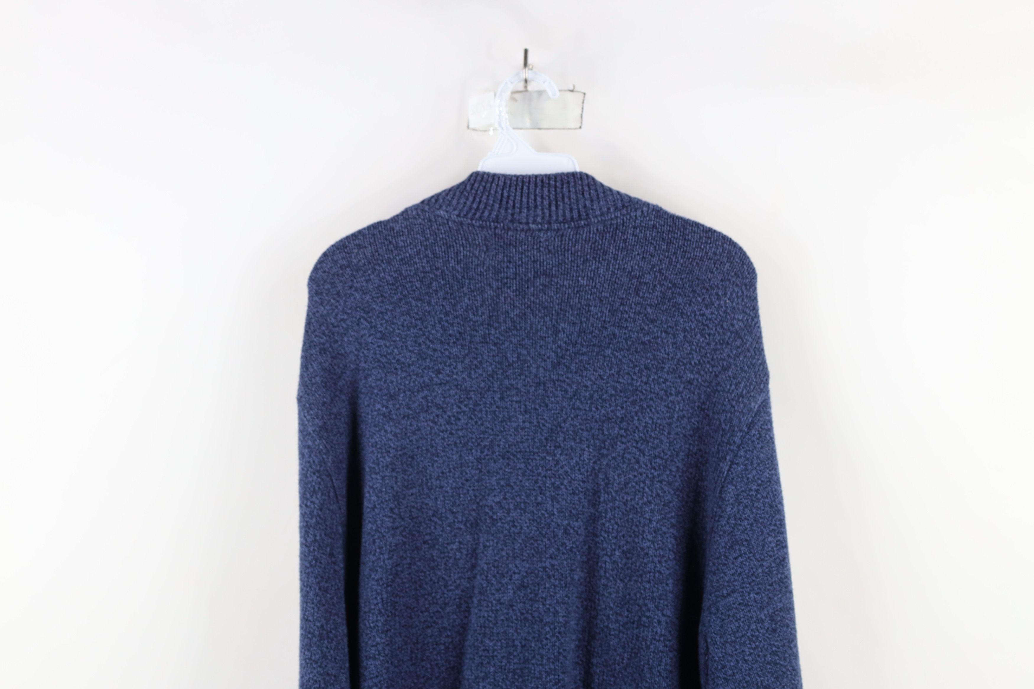 Lands' End × Vintage Vintage 90s Lands End Cotton Knit Henley Sweater Blue USA Size US M / EU 48-50 / 2 - 10 Thumbnail