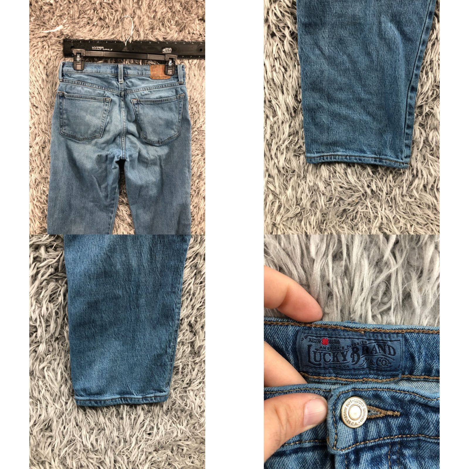Lucky Brand Lucky Brand Jeans Women's 2 Straight Crop Denim Medium Wash Blue 26 waist 26 Inseam Regular Rise 8.5-10.5 Inseam Belt Loops 5-Pocket Size 26" / US 2 / IT 38 - 8 Thumbnail