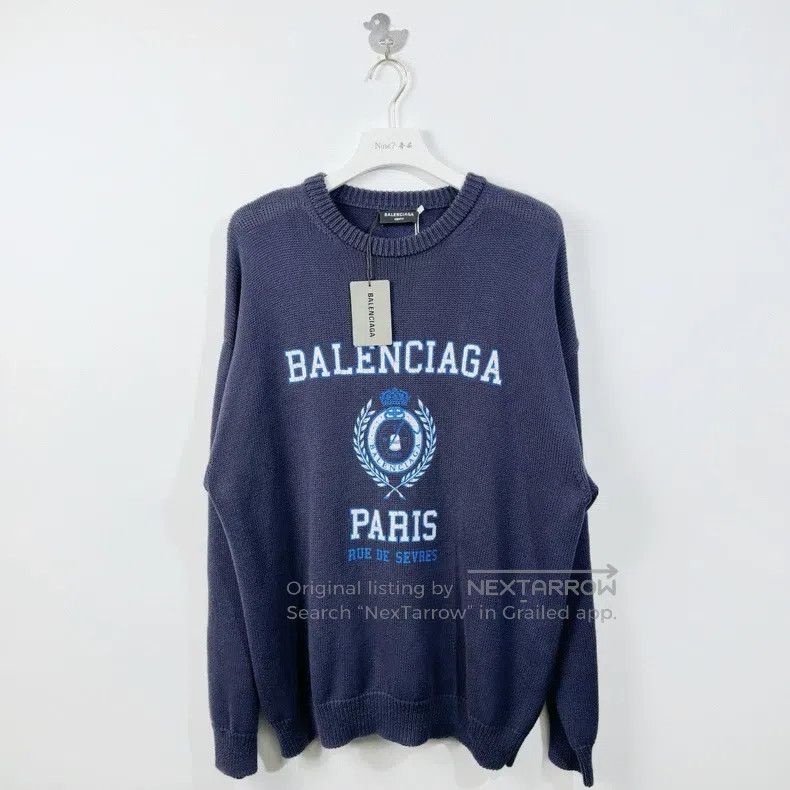 Balenciaga Balenciaga Crown Wheat Pattern Print Logo College Emblem R Size US M / EU 48-50 / 2 - 1 Thumbnail