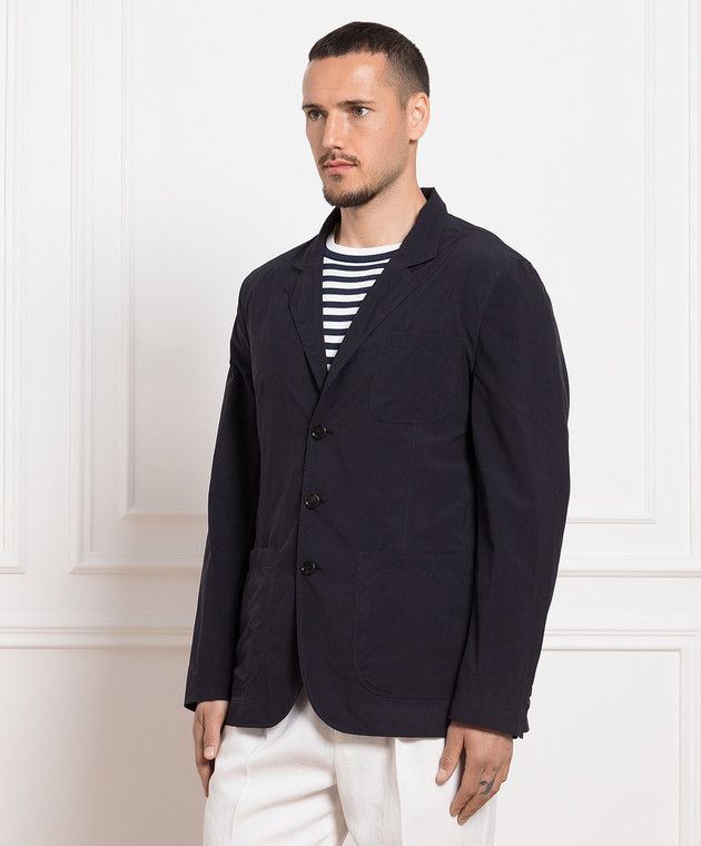 Brunello Cucinelli o1y0526 Single-breasted Blazer in Midnight Blue Size US M / EU 48-50 / 2 - 2 Thumbnail
