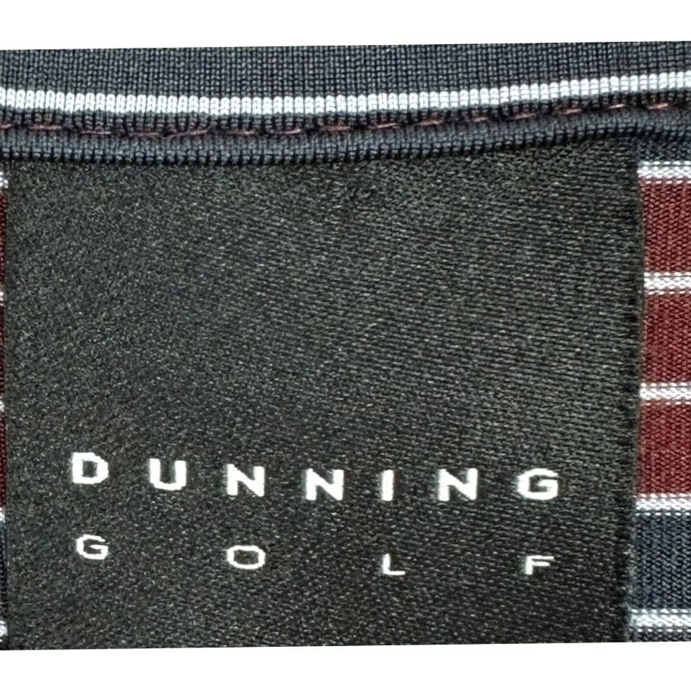 Vintage Dunning Golf Polo Shirt Mens XL Maroon Navy Striped Performance Breathable Stretch Golf Polo Shirt Size US XL / EU 56 / 4 - 4 Thumbnail