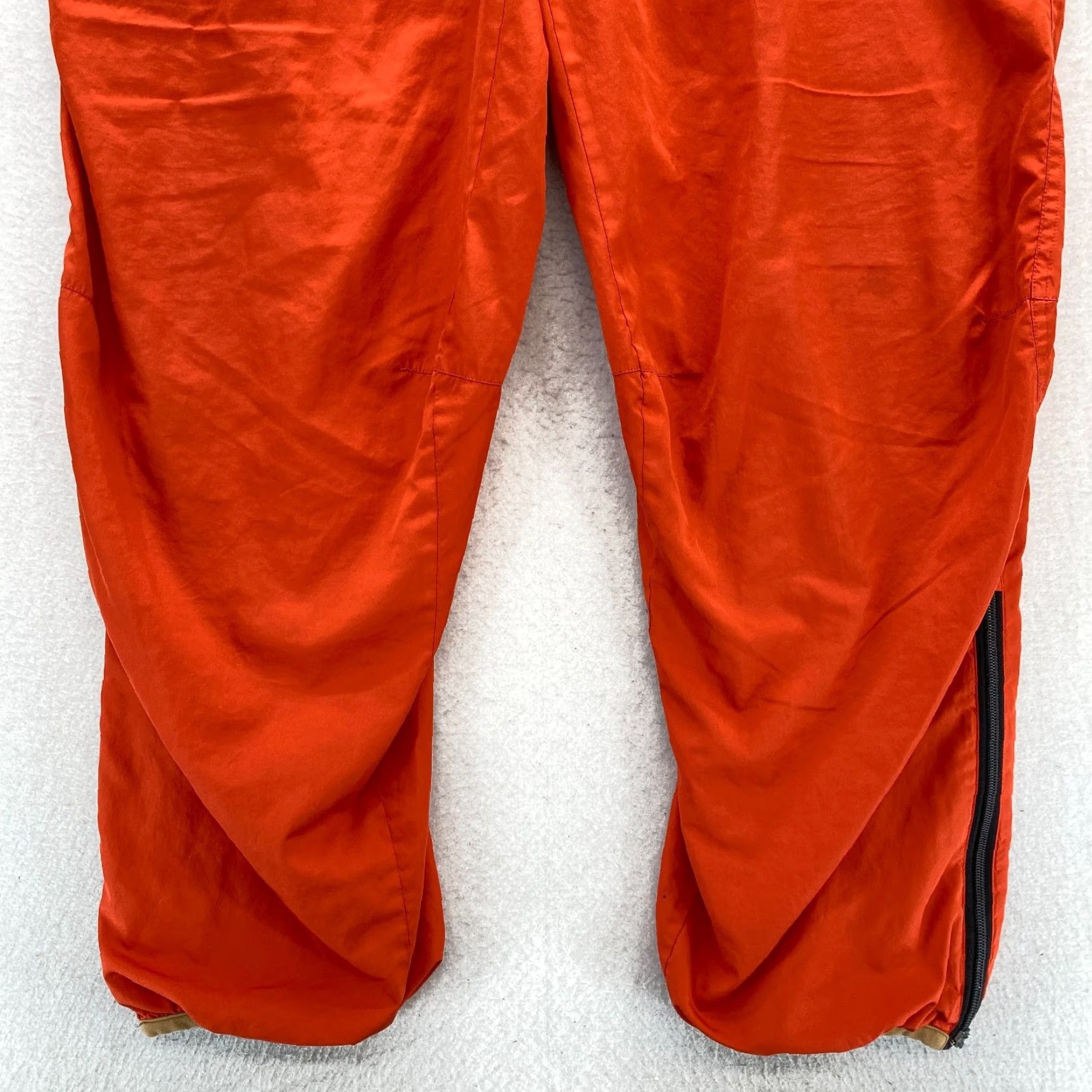 Polo Ralph Lauren VINTAGE Polo Ralph Lauren Polo Sport Track Pants Mens Large Orange Lined Ankle Zip 30 In Inseam Size US L / EU 52-54 / 3 - 3 Thumbnail