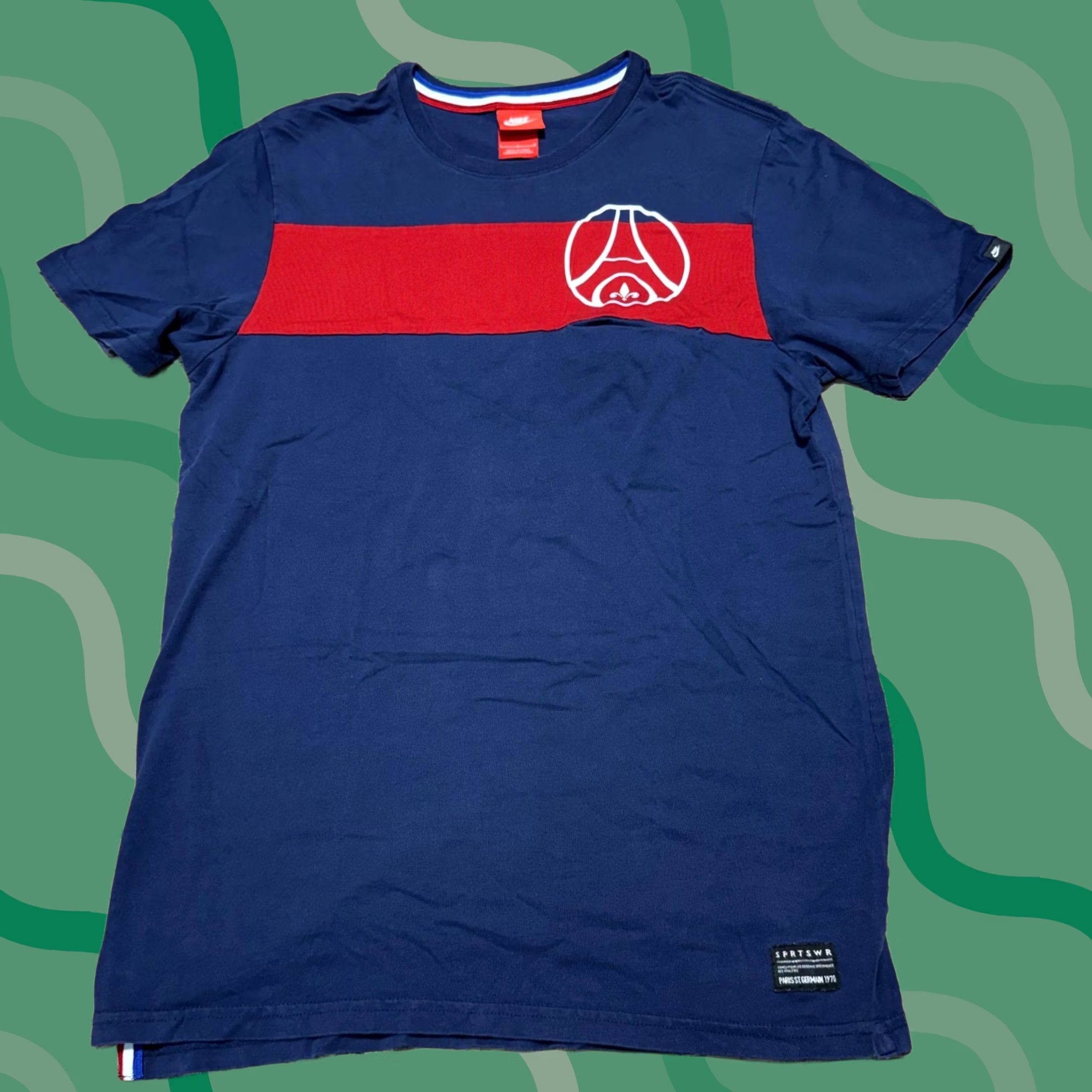 Nike Nike Paris Saint-Germain T-Shirt Mens L Slim Navy Blue PSG Soccer 636567-410 Size US L / EU 52-54 / 3 - 1 Thumbnail