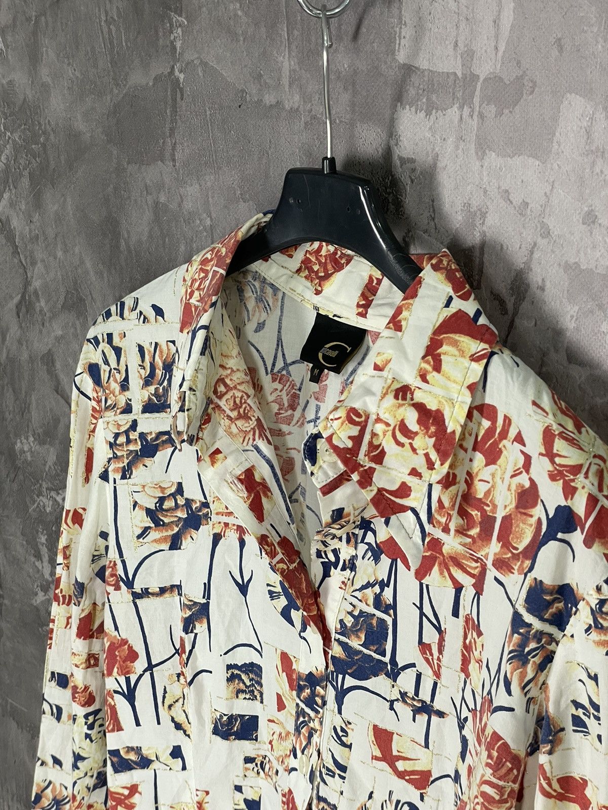 Just Cavalli × Roberto Cavalli × Vintage Just Cavalli Flower Print Luxury Avant Garde Y2K Shirt Size M / US 6-8 / IT 42-44 - 7 Thumbnail