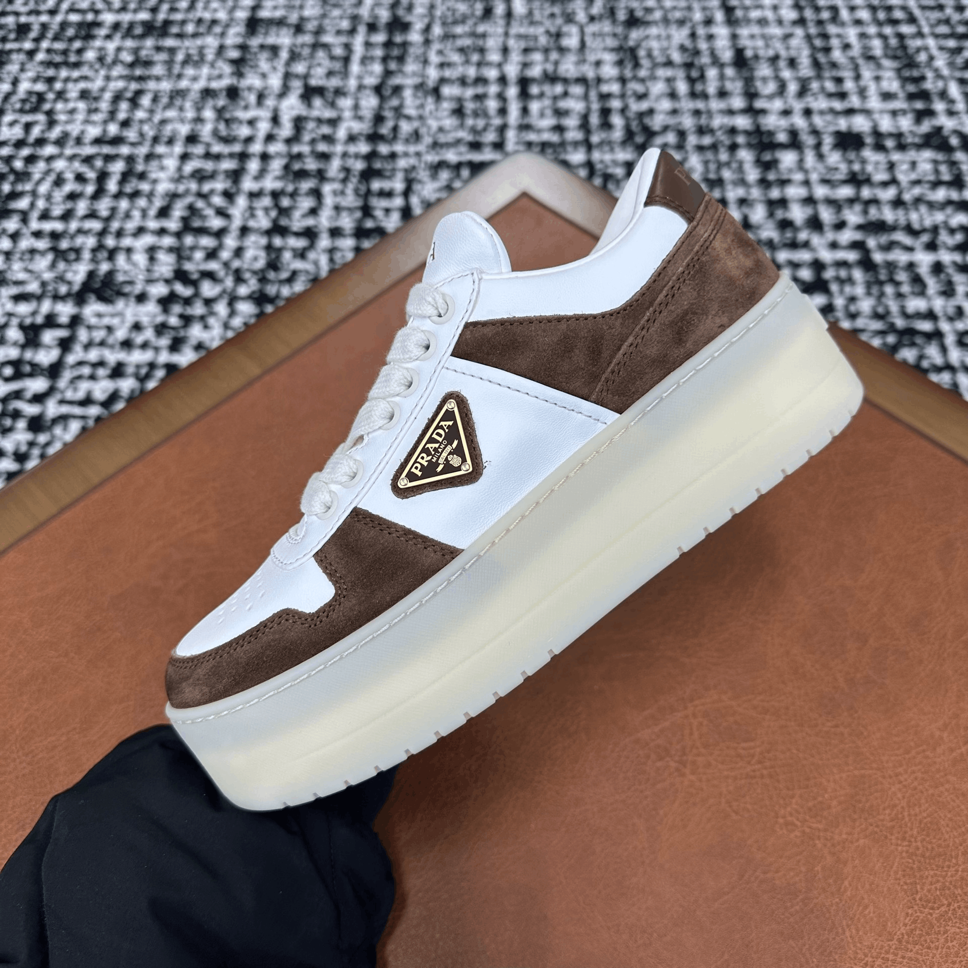 Prada Prada Down Brown Lowtop Sneakers it_36 Women Size US 6 / IT 36 - 1 Thumbnail