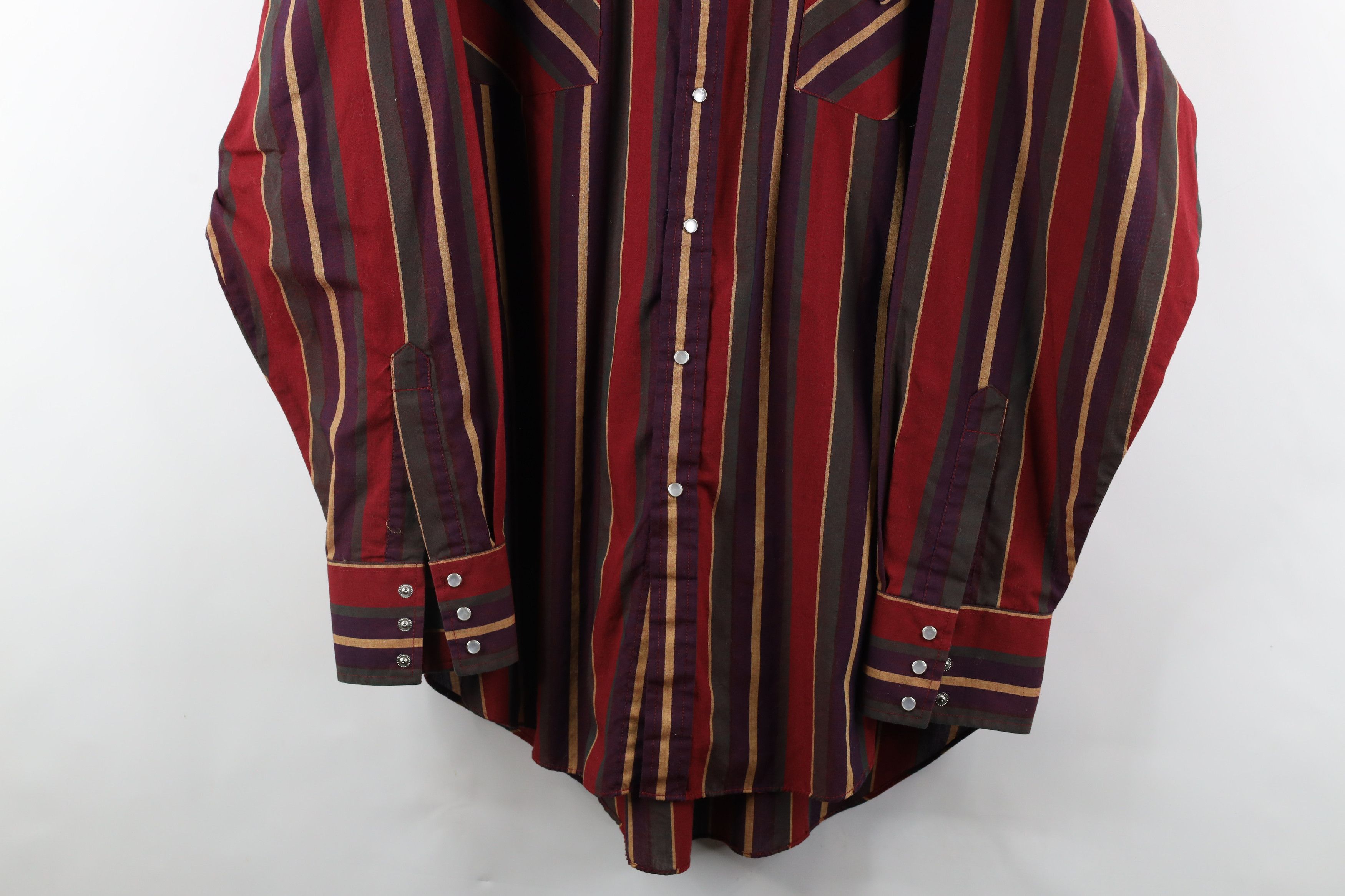 Vintage Vintage 90s Rockabilly Rainbow Striped Western Button Shirt Size US XXL / EU 58 / 5 - 3 Thumbnail