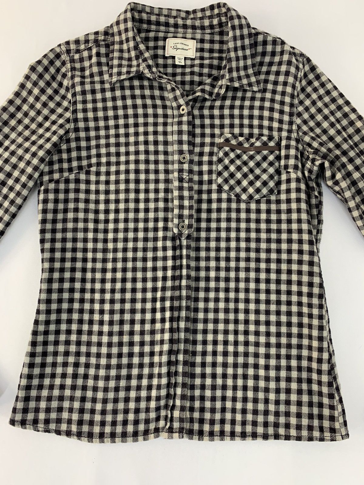 Levi's Levi’s Strauss Signature Flannel Mini Checked Button Up Size S / US 4 / IT 40 - 2 Thumbnail