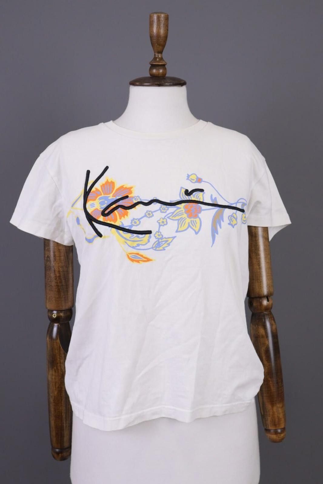 Karl Kani Karl Kani White Big Logo Floral Short Sleeve T-Shirt Size M Size M / US 6-8 / IT 42-44 - 1 Thumbnail