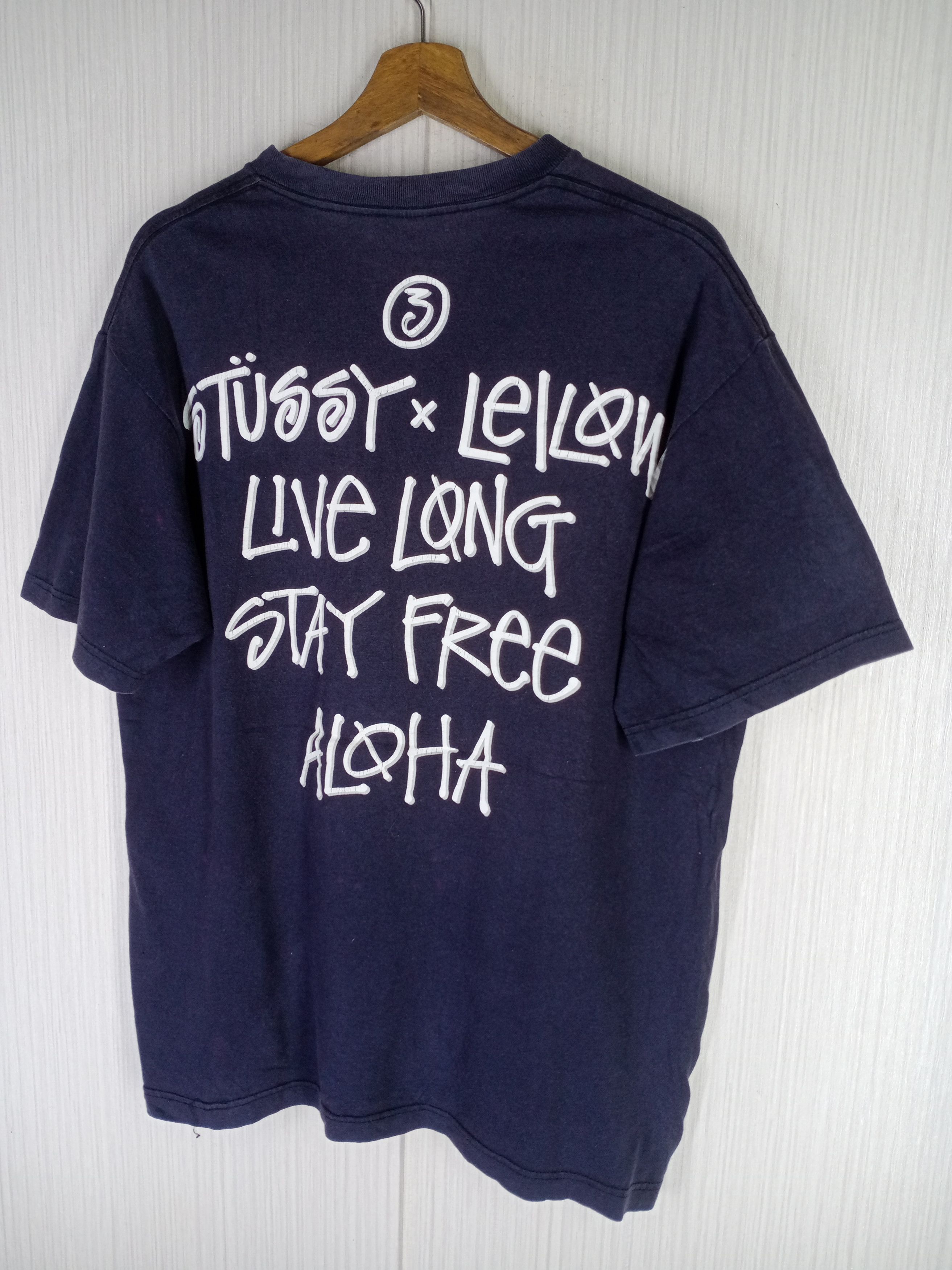 Stussy Vintage Stussy X Leilow Live Long Stay Free Aloha Tshirt Size US L / EU 52-54 / 3 - 2 Thumbnail