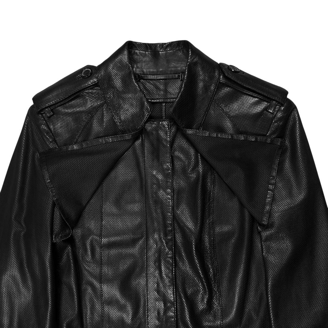 Gucci Gucci by Tom Ford Military Perforated Leather Coat - AW97 Size US XS / EU 42 / 0 - 6 Thumbnail