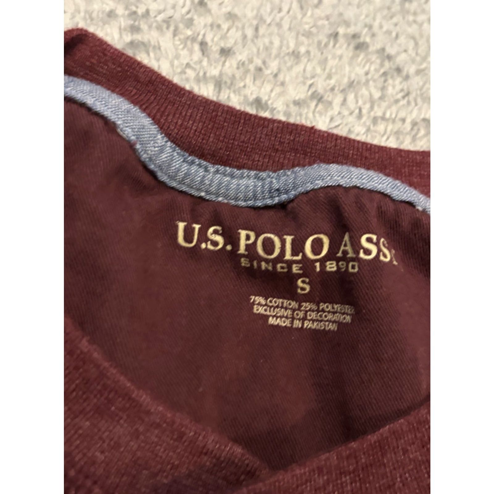 Vintage US Polo Assn Thermal Henley Shirt Mens Small Maroon Striped Pullover Stretch Size US S / EU 44-46 / 1 - 2 Thumbnail