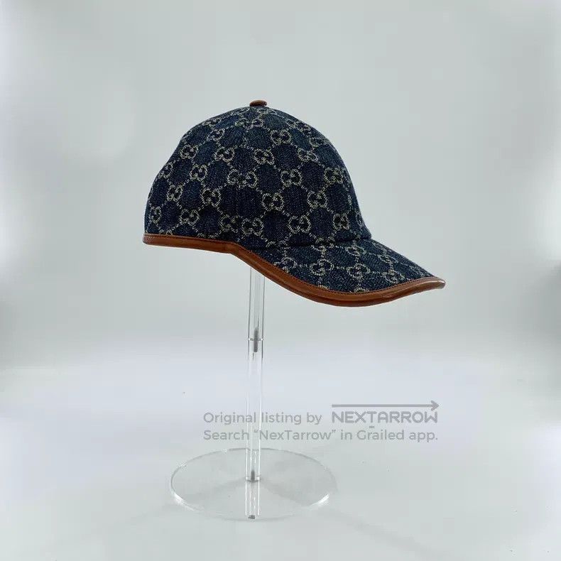 Gucci Gucci Dark blue logo jacquad full-print cotton cap Size ONE SIZE - 3 Thumbnail