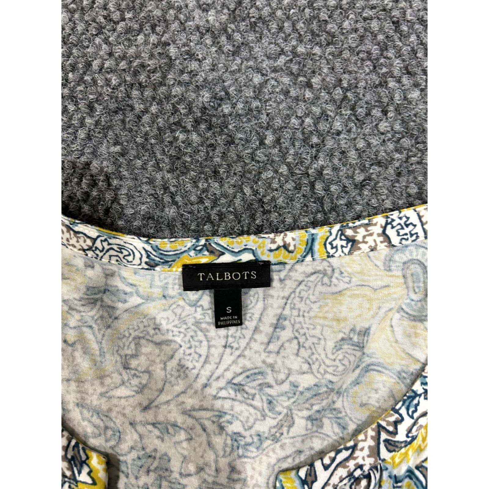 Talbots Talbots Shirt Womens Small Multicolor Paisley V Neck 3/4 Sleeve Tunic Top Boho Size S / US 4 / IT 40 - 3 Thumbnail