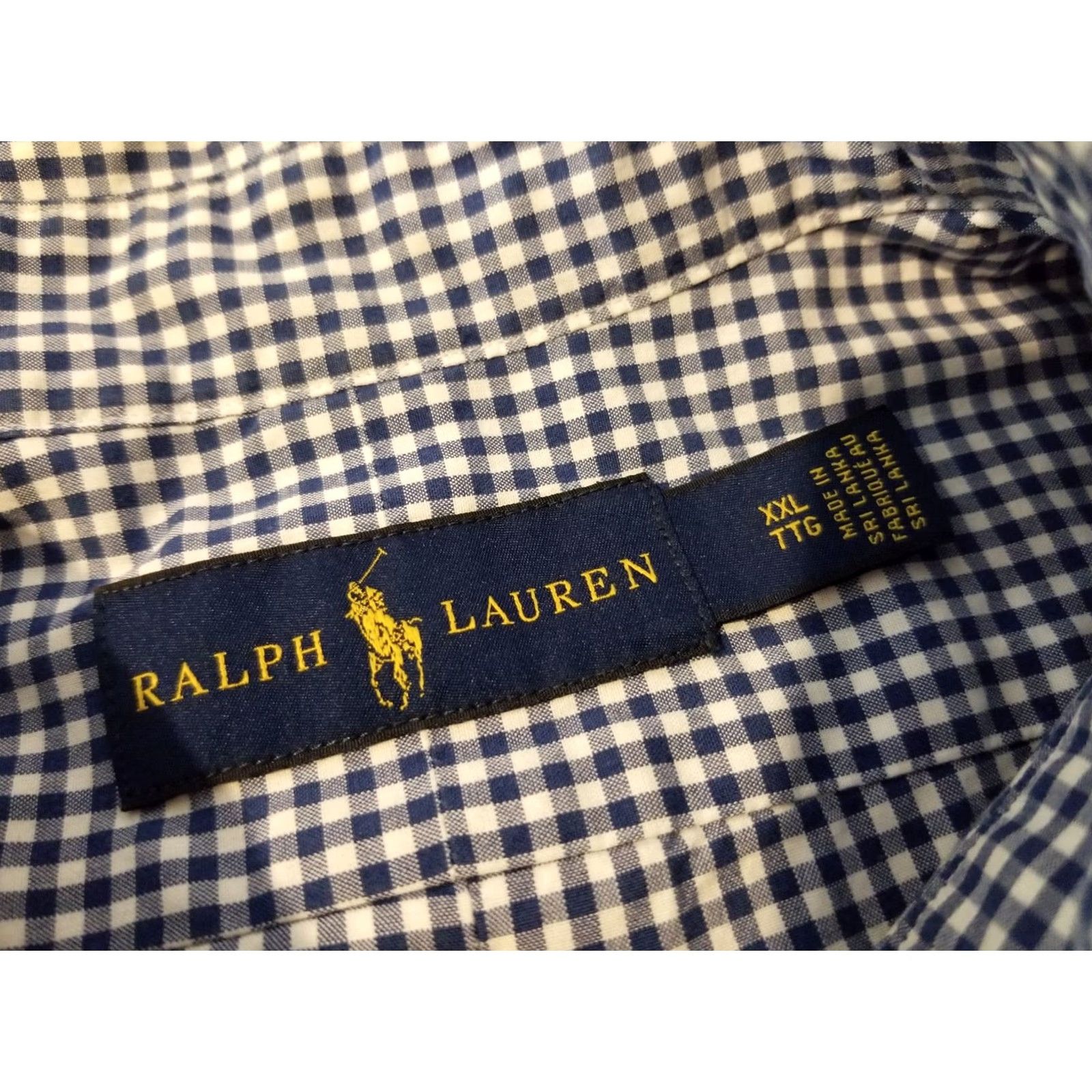 Polo Ralph Lauren Polo Ralph Lauren Shirt 2XL Navy Blue Cotton Button-Up Dress Shirt Mens Casual Size 48R - 3 Thumbnail