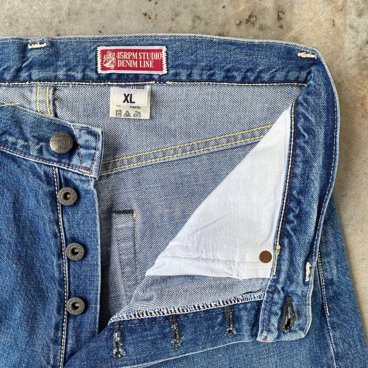 45rpm VINTAGE 90S 45RPM DENIM BLUEWASH STRAIGHT LEG Size US 30 / EU 46 - 13 Thumbnail