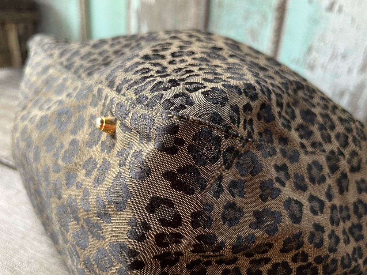 Fendi Vintage FENDI Leopard Hand Bag Nylon Leather Brown Red Size ONE SIZE - 9 Thumbnail