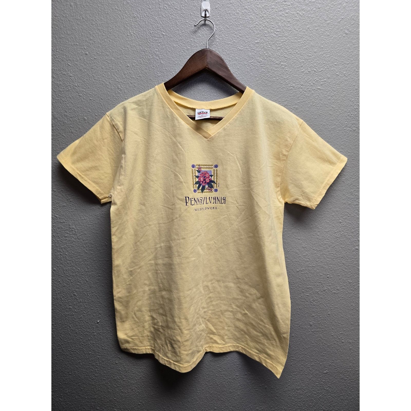 Vintage Vintage 1990s Pennsylvania Wildflowers Graphic Tee Anvil L Size L / US 10 / IT 46 - 1 Thumbnail