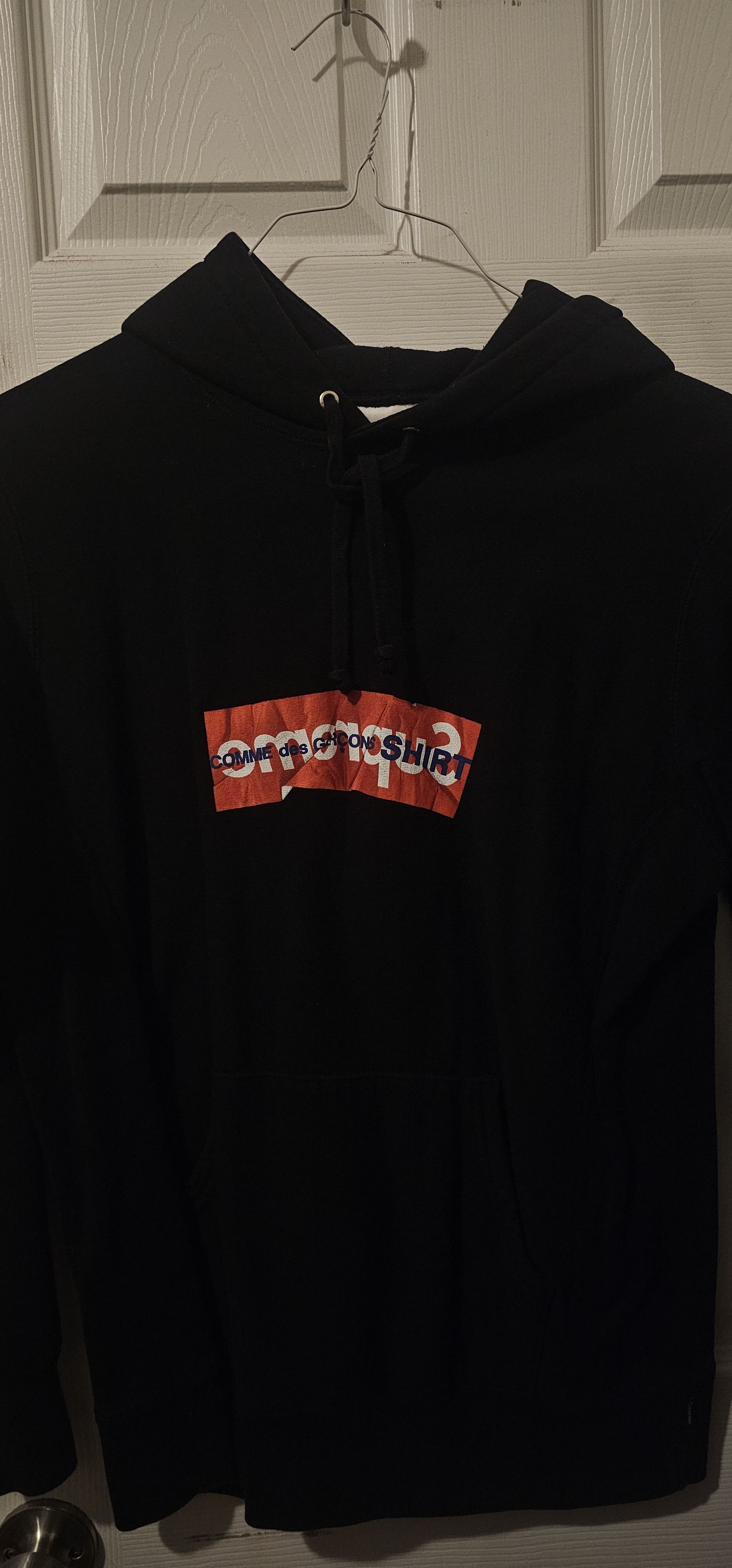 Supreme x shops cdg hoodie black