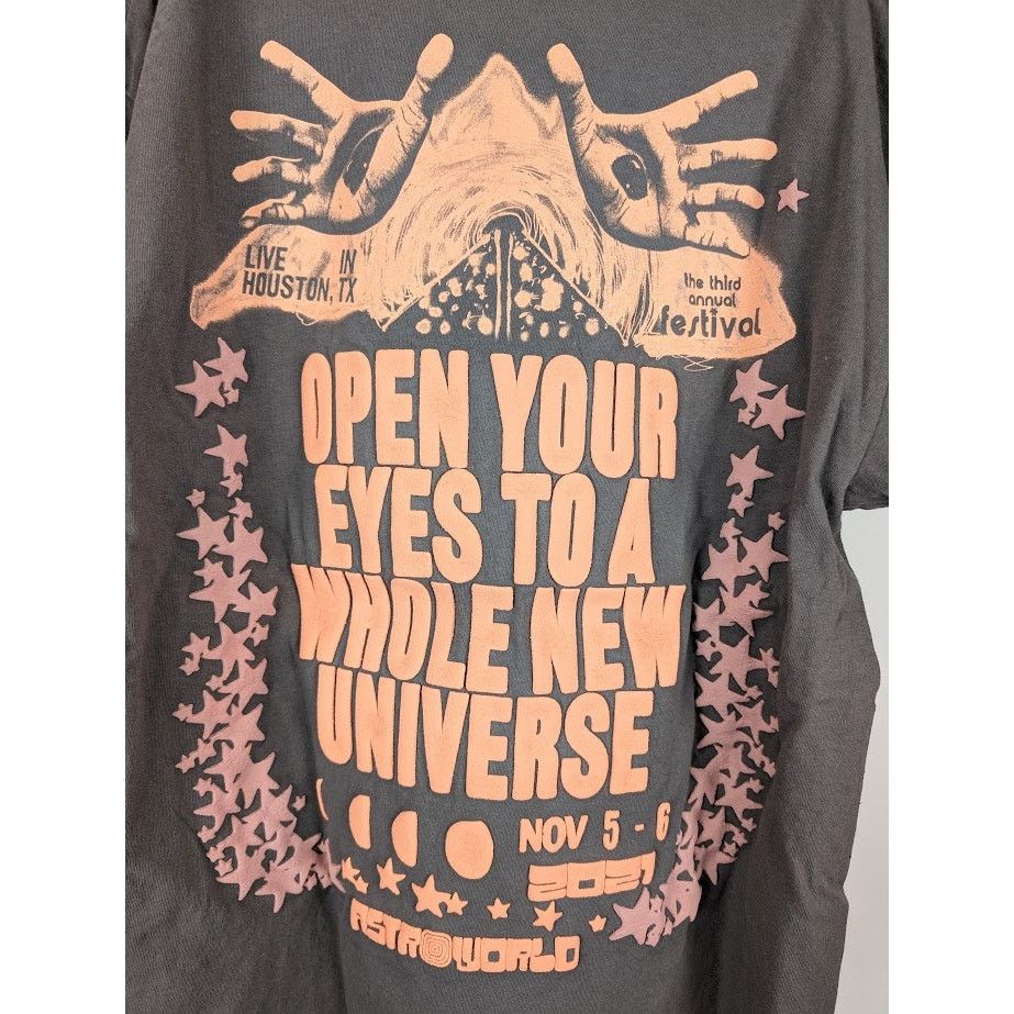 Travis Scott o1rshd1 Astrofest Open Your Eyes Tee Shirt in Grey Size US L / EU 52-54 / 3 - 15 Thumbnail