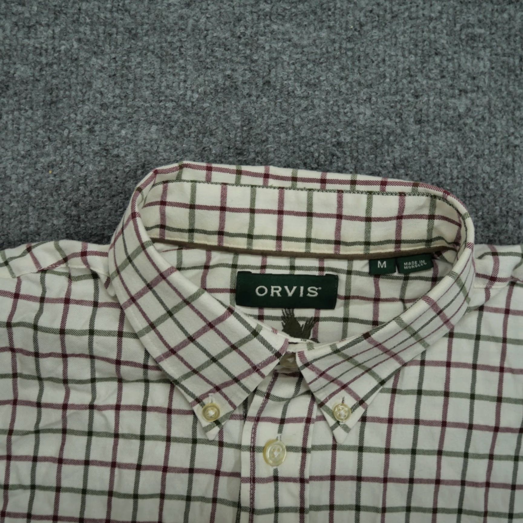 Orvis Orvis Shirt Mens M Cream Red Green Plaid Button Up Long Sleeve Size US M / EU 48-50 / 2 - 5 Thumbnail