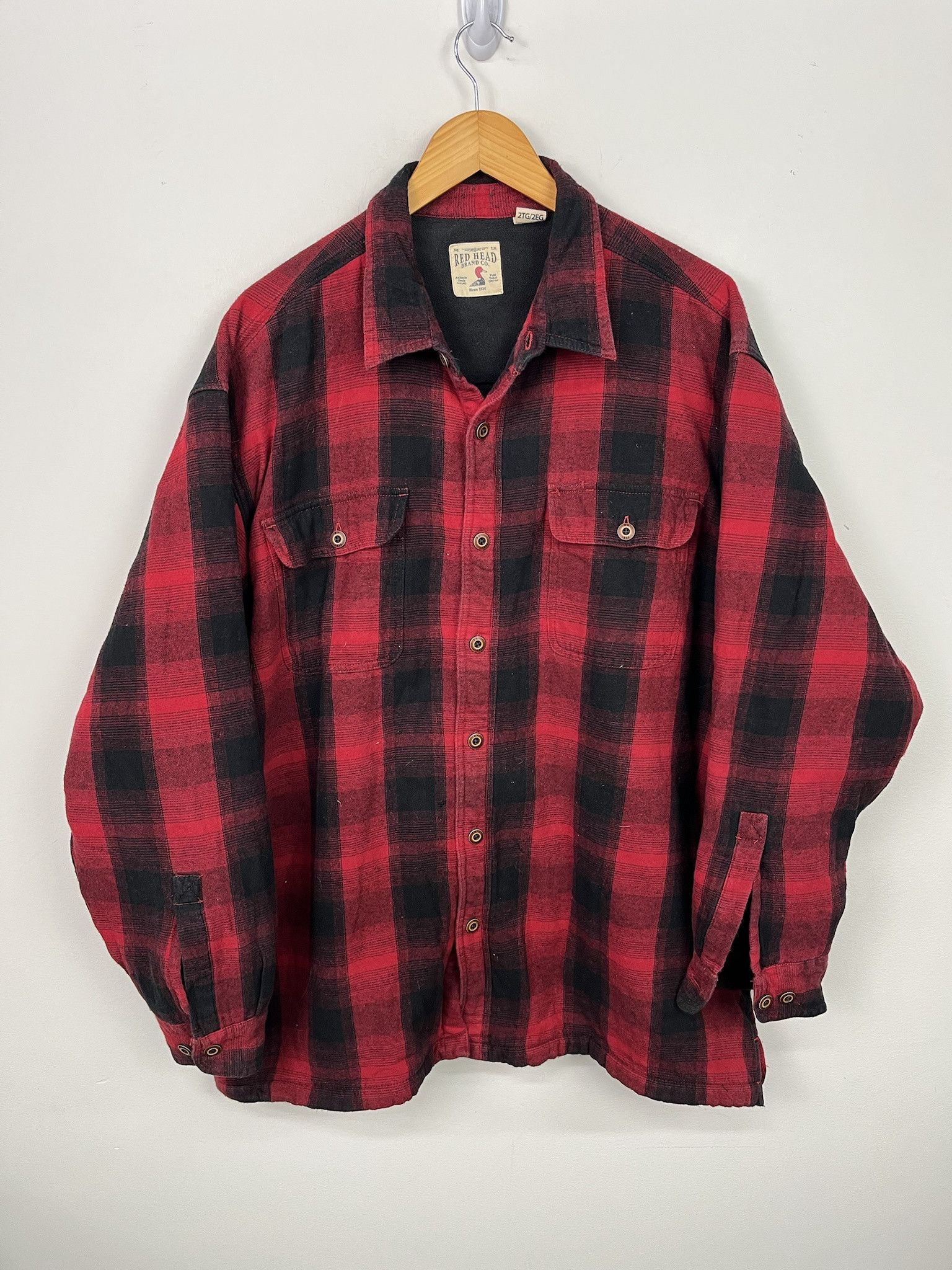 Vintage Vintage 90 Red Head Fleece Lined Buffalo Plaid Flannel Size XXL Size US XXL / EU 58 / 5 - 1 Thumbnail