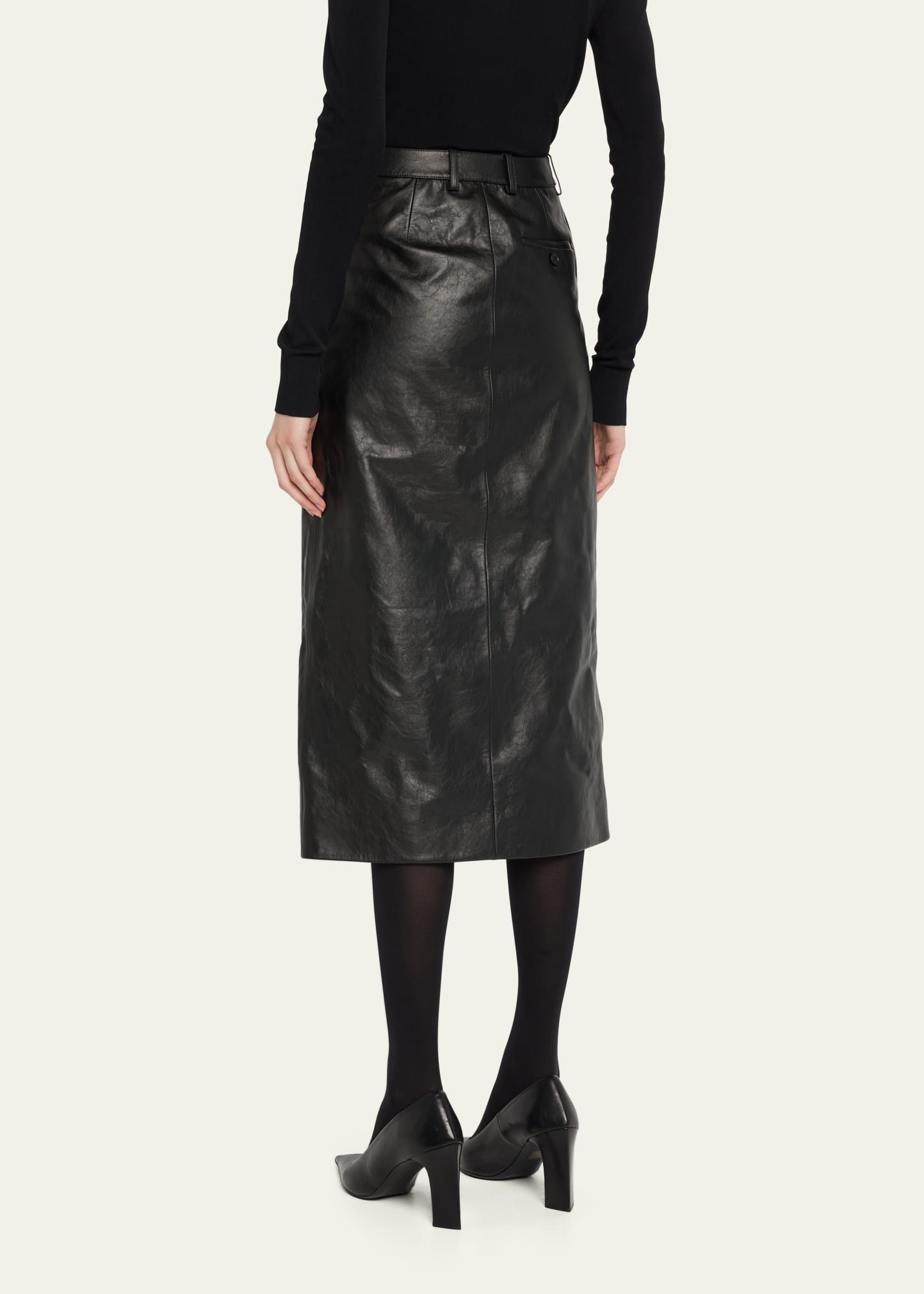 Balenciaga o1w1db10625 Slit Tailored Skirt in Black Size 25" / US 0 / IT 36 - 3 Thumbnail