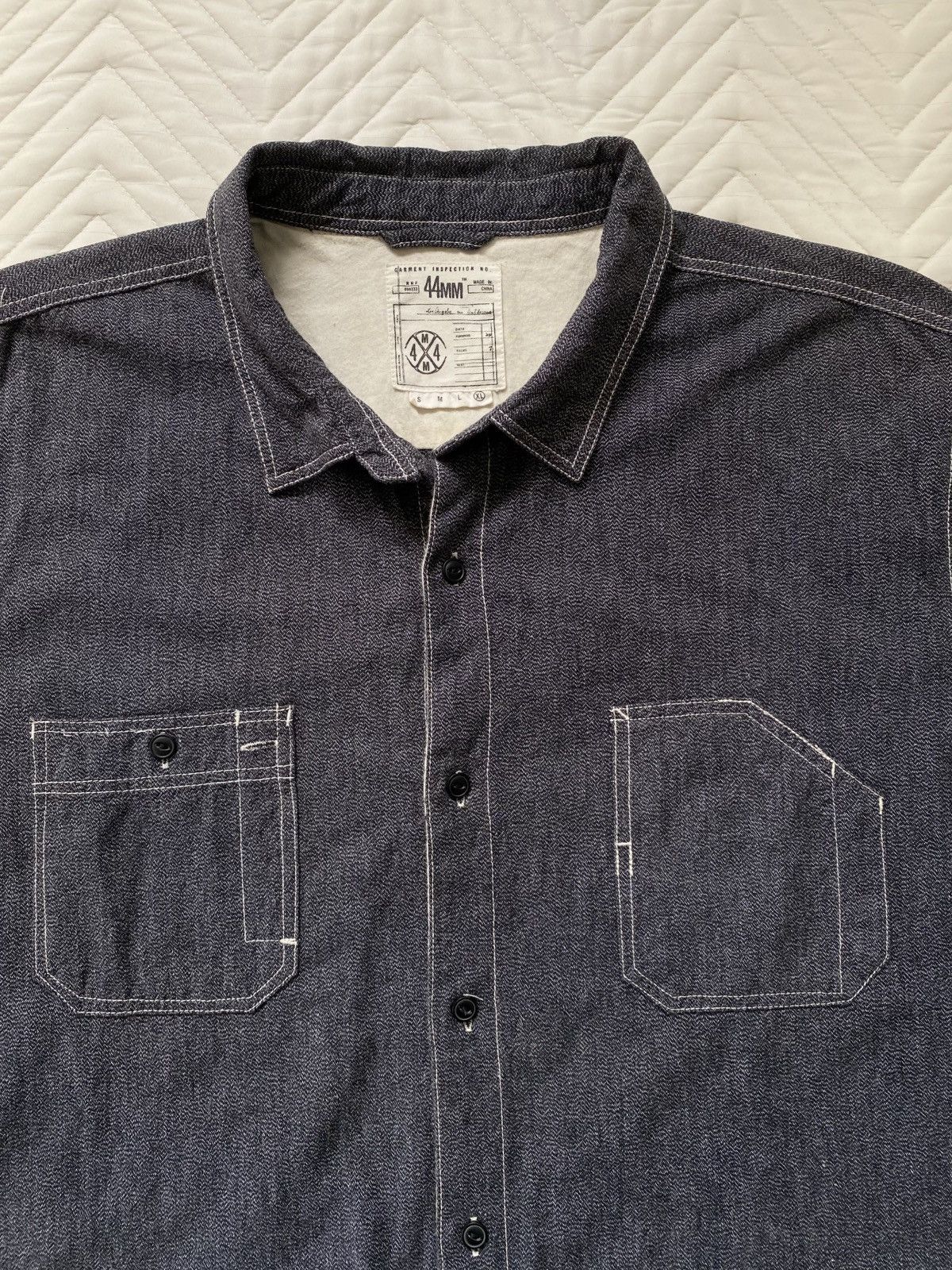 Garment Reproduction of Workers 44MM Reproduction Salt & Pepper Workwear Shirt Size US XL / EU 56 / 4 - 3 Thumbnail