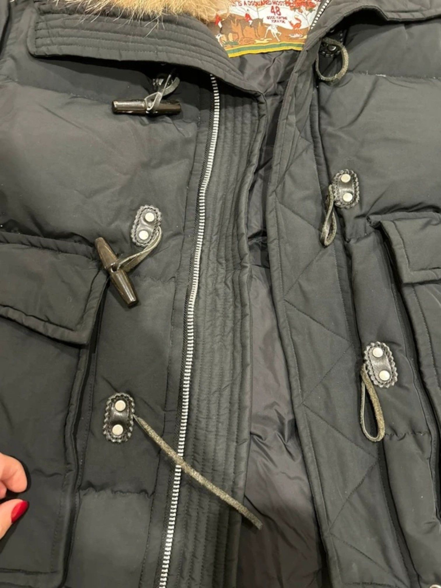 Dsquared2 Dsquared² Black Puffer Parka with Fur Trim and Moose Patch Size US M / EU 48-50 / 2 - 6 Thumbnail