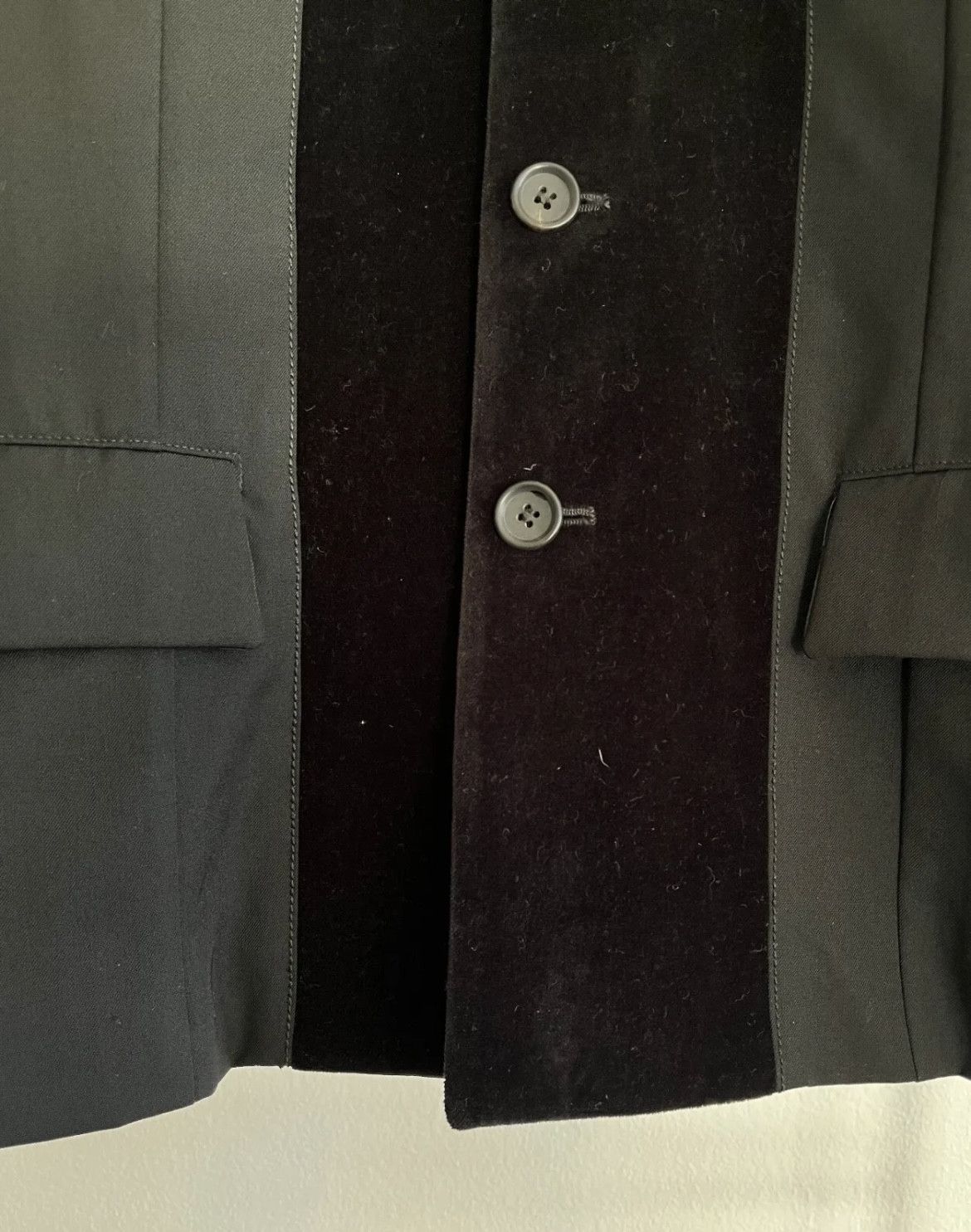 Comme des Garcons Comme Des Garçons Wool Blazer Velvet Details Suit Size 38S - 5 Thumbnail