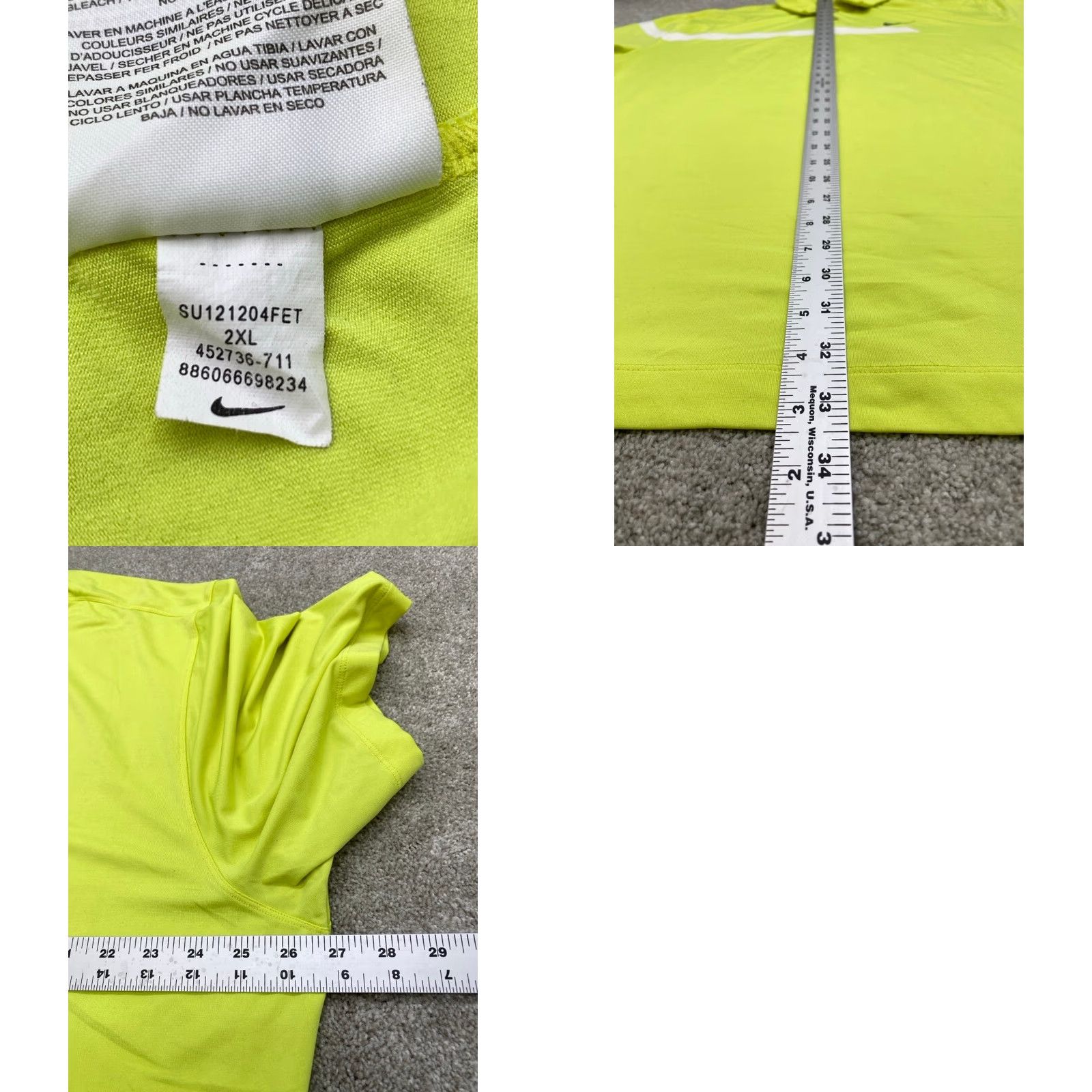 Nike Nike Golf Tour Performance Polo Shirt Dri-Fit 2XL Men's Chartreuse Short Sleeve Size US XXL / EU 58 / 5 - 8 Thumbnail
