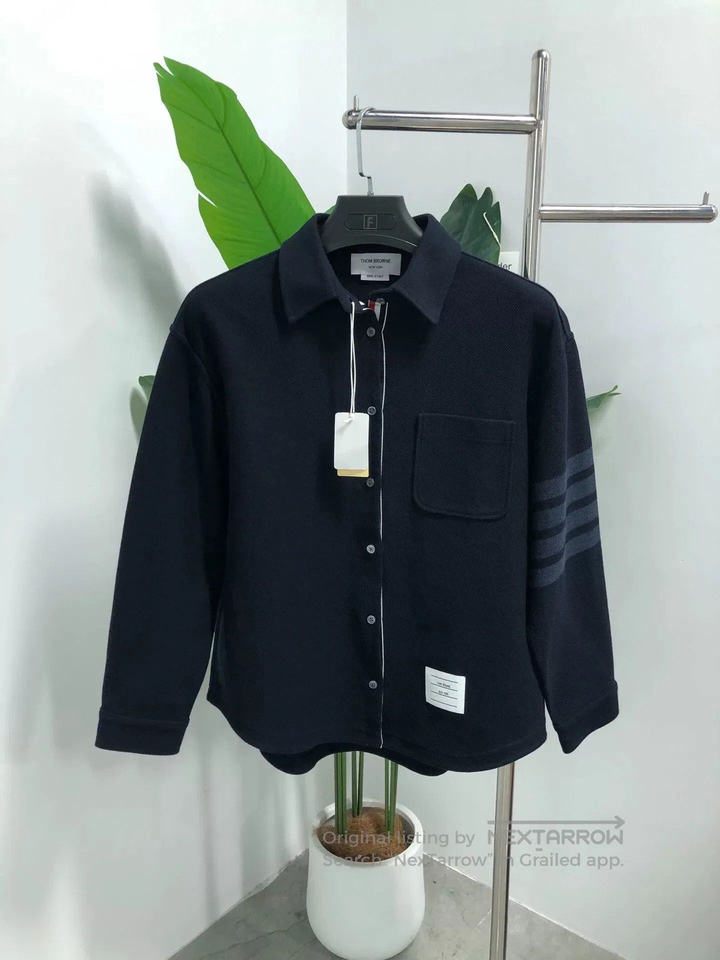Thom Browne Stripe Detail Button.