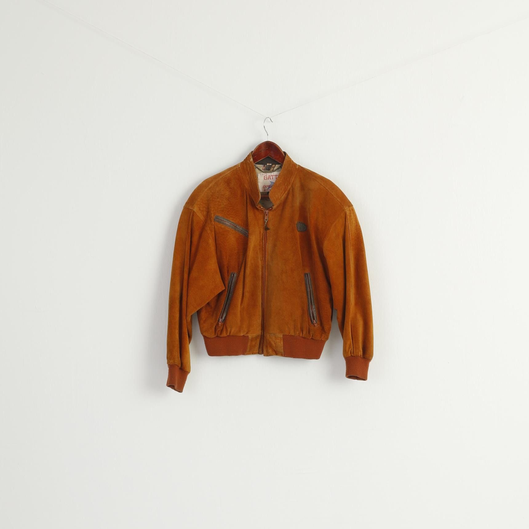 Vintage GATTO Women 36 S Jacket Brick Leather Vintage 9694 Size S / US 4 / IT 40 - 2 Thumbnail