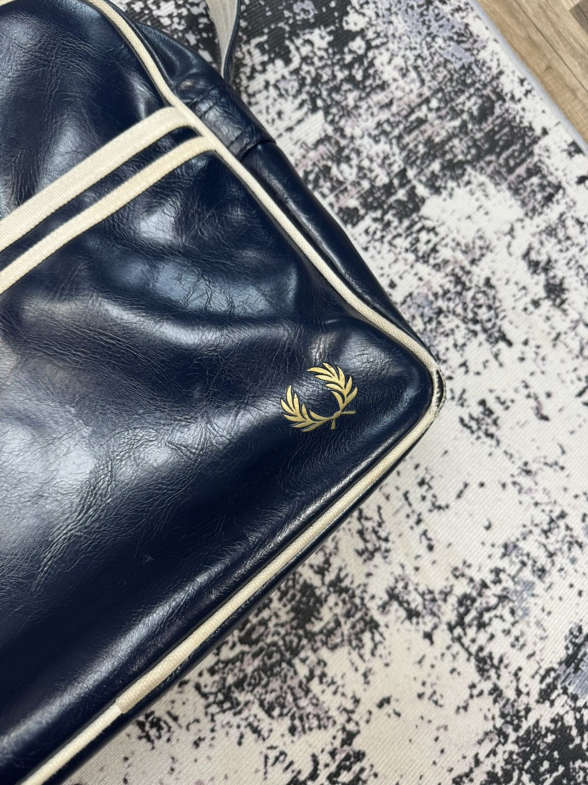 Fred Perry × Vintage 🔥RARE🔥 Vintage Fred Perry Leather Bag Navy Size ONE SIZE - 3 Thumbnail