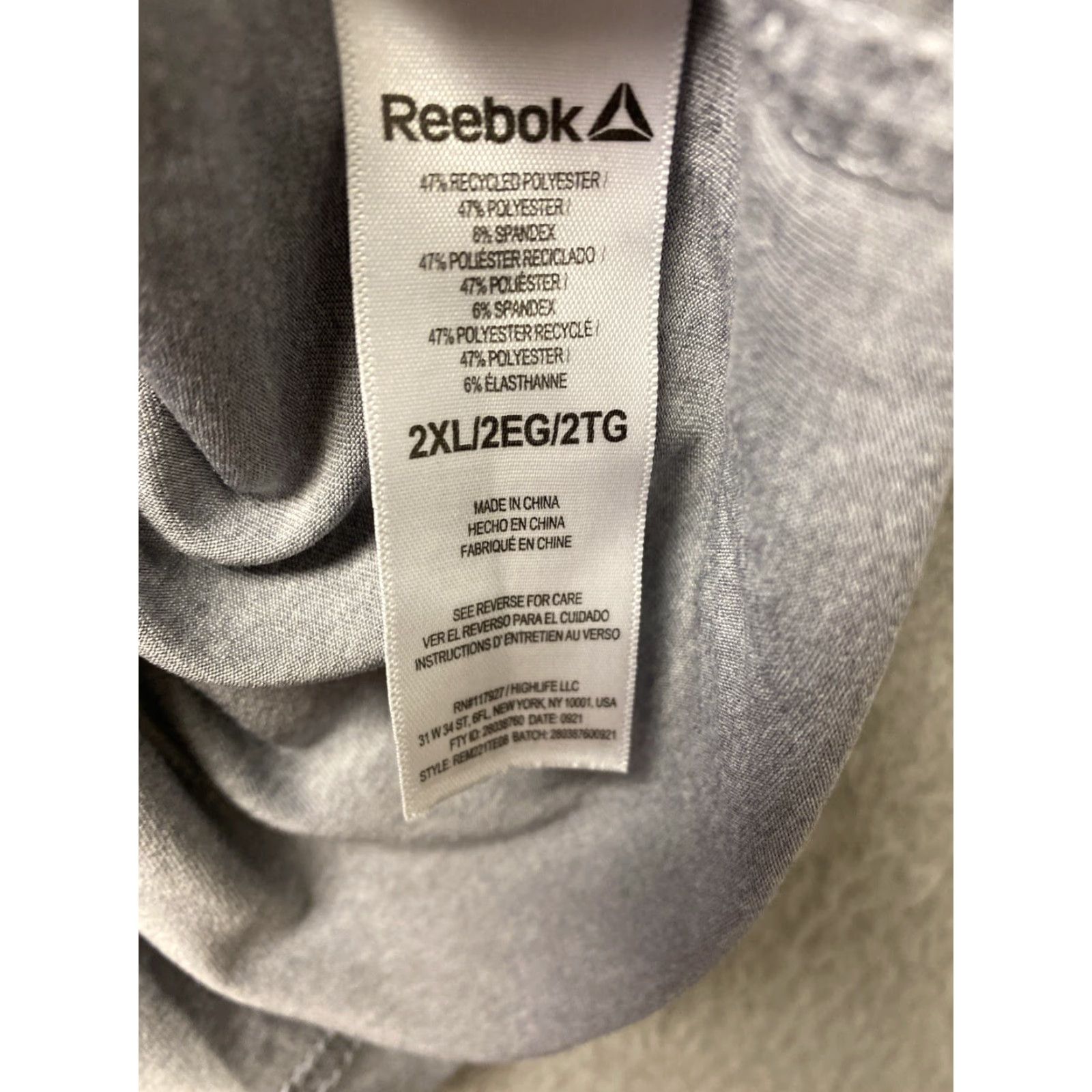 Reebok Reebok Shirt Mens XXL Gray Short Sleeve Crew Neck - Cotton Blend Knit T-Shirt 117-28 Size US XXL / EU 58 / 5 - 7 Thumbnail