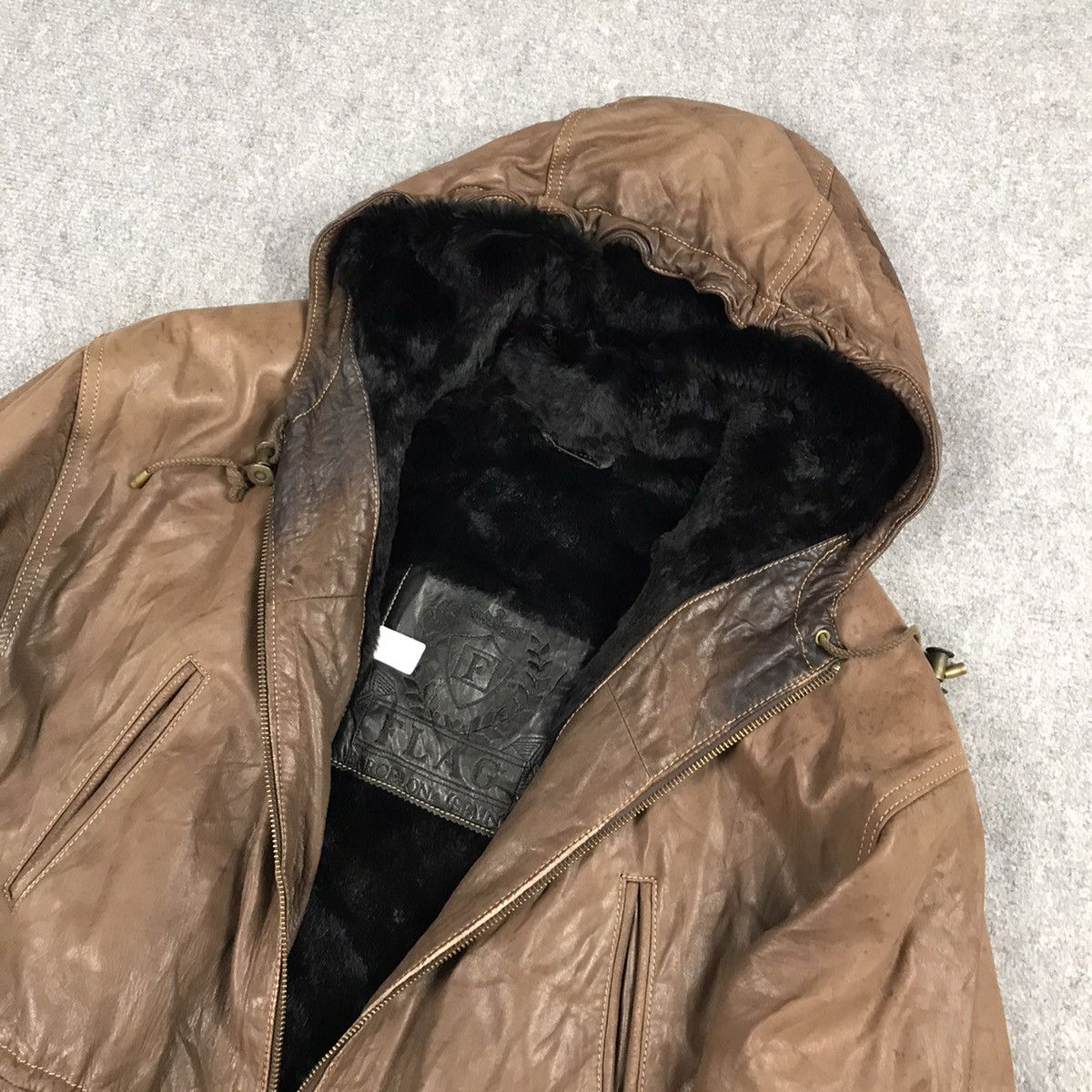 Designer × Vintage FLAG DIFUSION BY BARCELONA LEATHER PARKAS JACKET Size US L / EU 52-54 / 3 - 6 Thumbnail