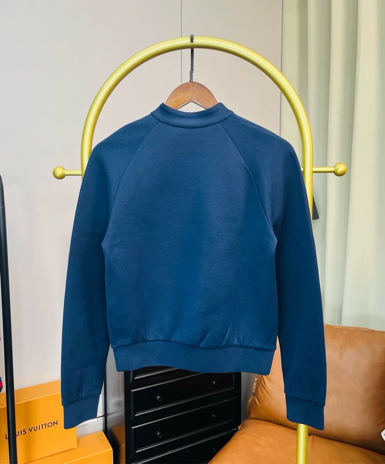 Louis Vuitton Louis Vuitton Dark Blue Retro logo Half Zip Sweatshirt Size US M / EU 48-50 / 2 - 2 Thumbnail