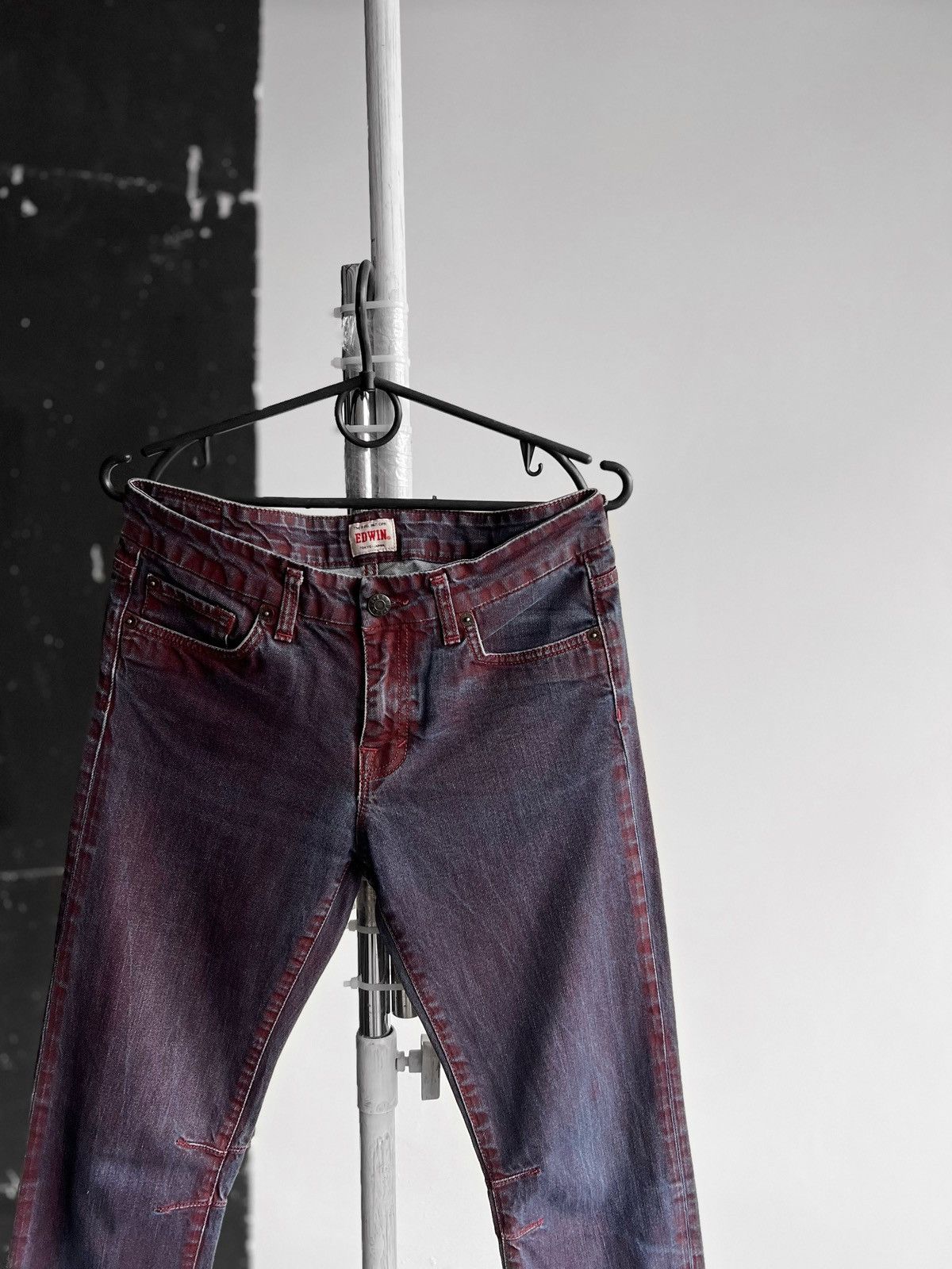Edwin × Japanese Brand × Vintage Edwin Tokyo Japan Womens Vintage 90s Purple Slim Jeans Size 27" / US 4 / IT 40 - 2 Thumbnail