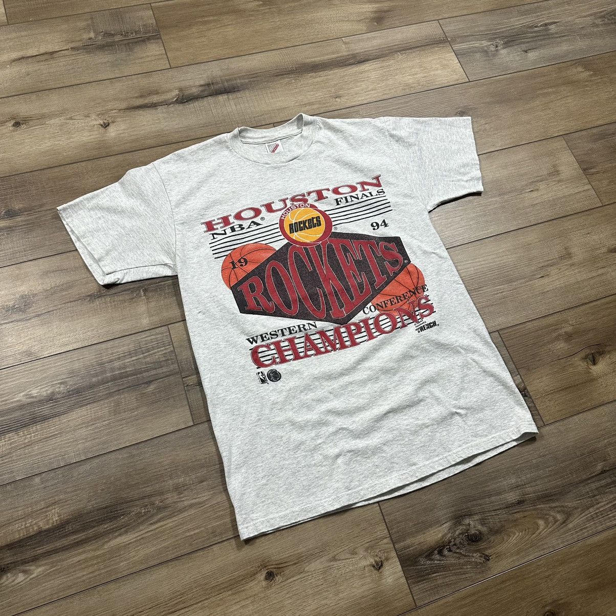 Jerzees 1994 Houston Rockets Western Conference Champions NBA Tee Size US L / EU 52-54 / 3 - 2 Thumbnail