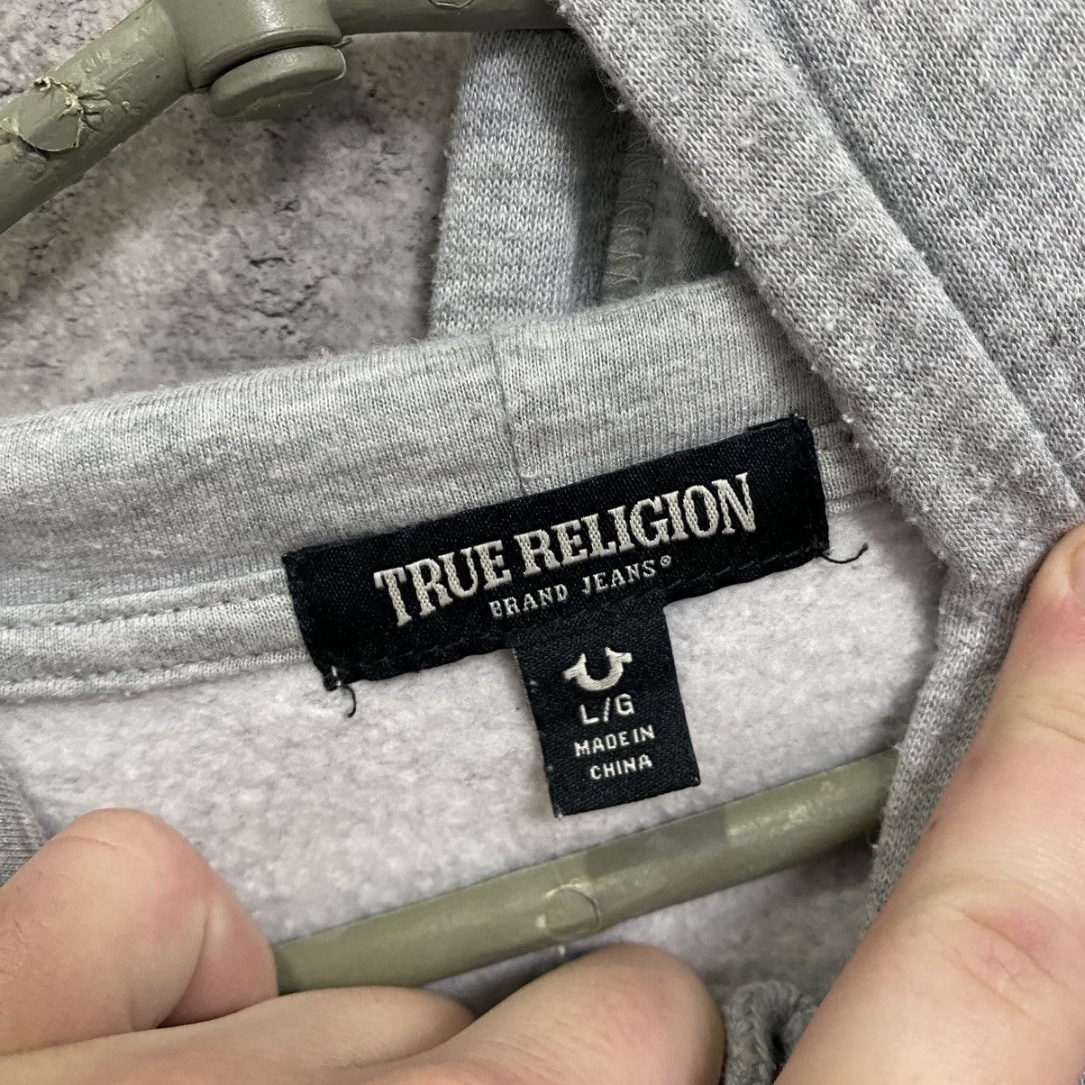 True Religion True Religion Hoodie Big Logo Grey Y2K Size US L / EU 52-54 / 3 - 7 Thumbnail
