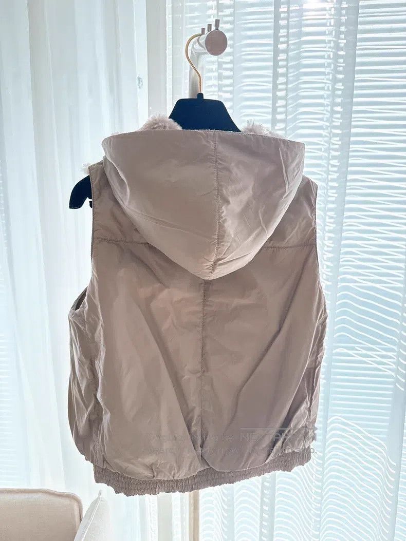 Brunello Cucinelli Brunello Cucinelli Wool Leather Two-Sided Wear Hooded Vest Size XS / US 0-2 / IT 36-38 - 6 Thumbnail