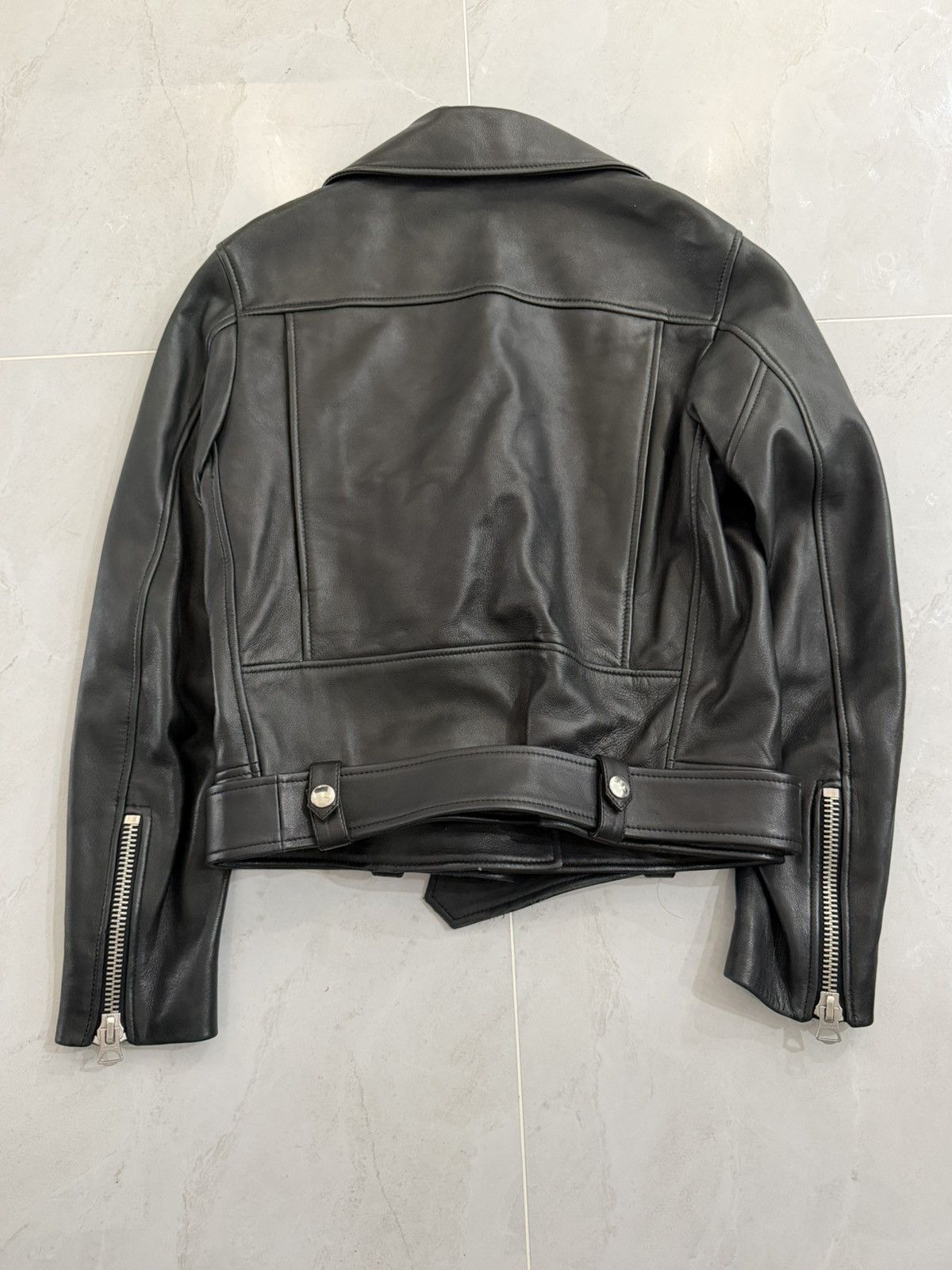 Acne Studios Acne Lamb Leather Motojacket with belt Sz.34 Size XS / US 0-2 / IT 36-38 - 2 Thumbnail