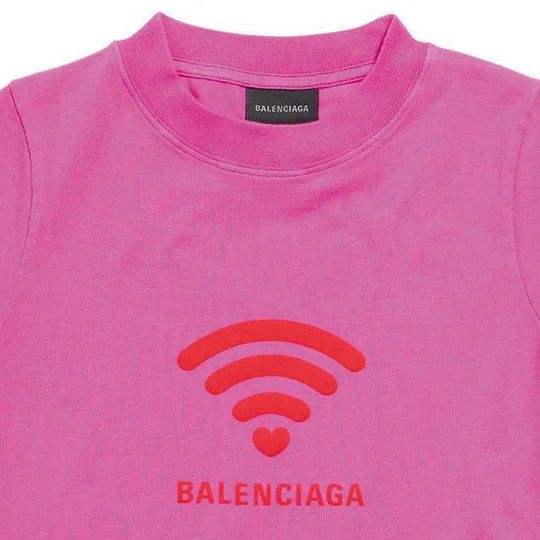 Balenciaga oc11z0825 Lo_ve T-Shirt Fitted in Pink Size M / US 6-8 / IT 42-44 - 3 Thumbnail